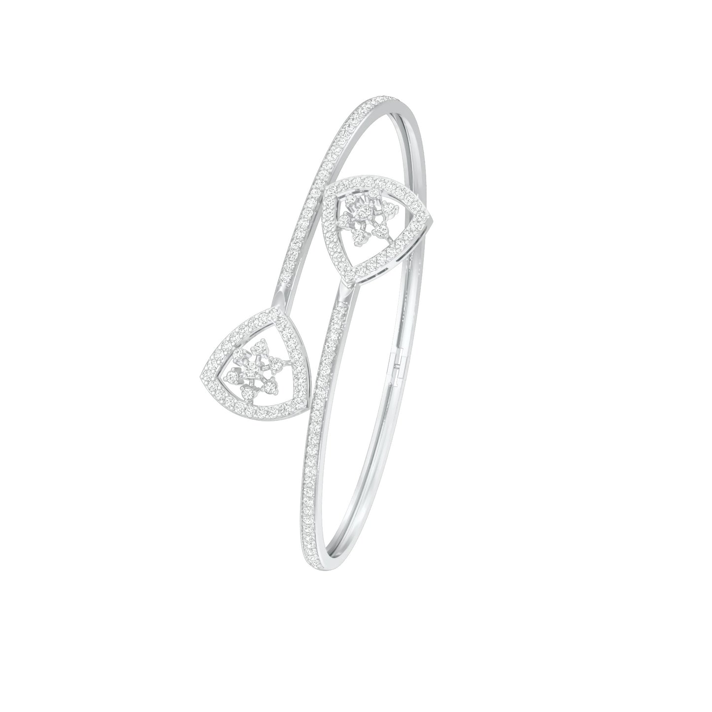 Duo Gleam Diamond Kada Bracelet 18 KT / White Gold