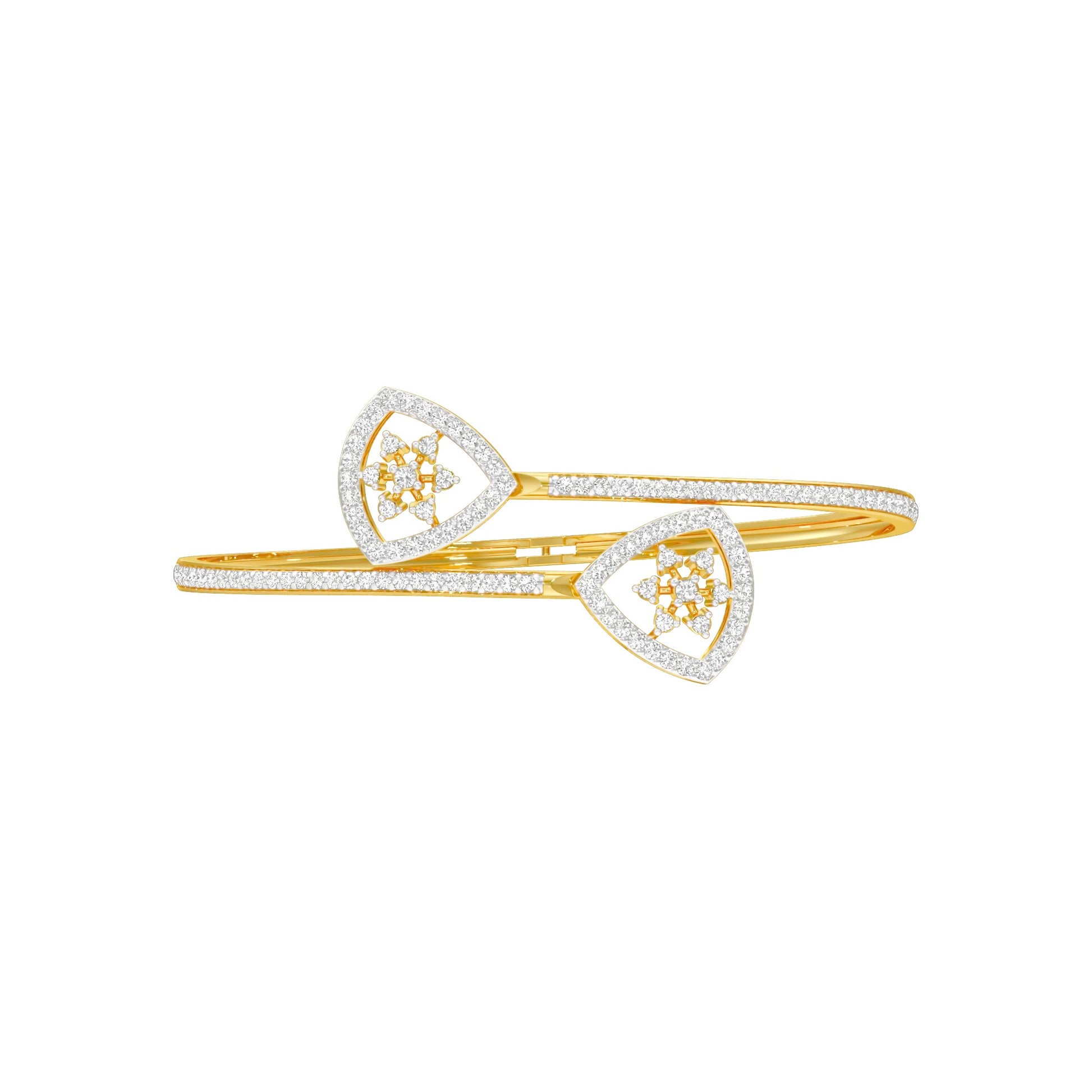 Duo Gleam Diamond Kada Bracelet 18 KT / Yellow Gold