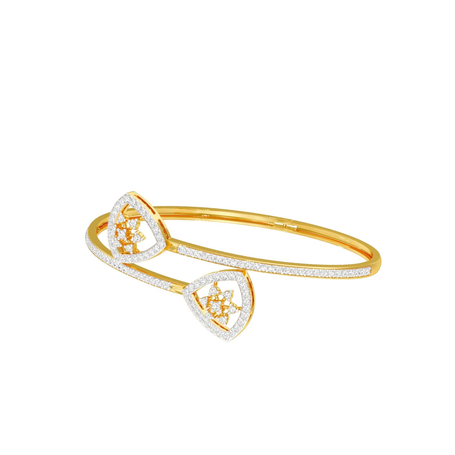 Duo Gleam Diamond Kada Bracelet 18 KT / Yellow Gold
