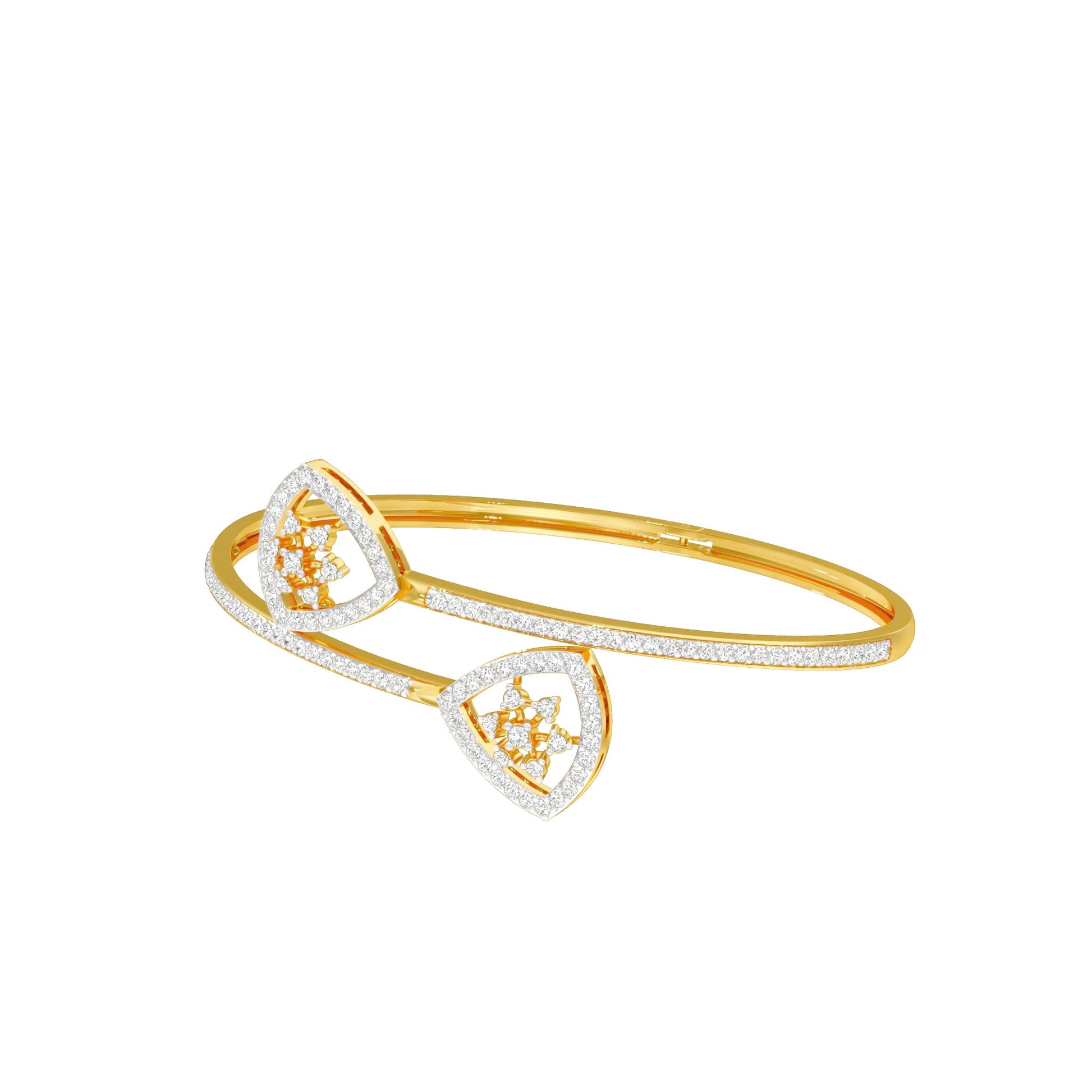 Duo Gleam Diamond Kada Bracelet 18 KT / Yellow Gold