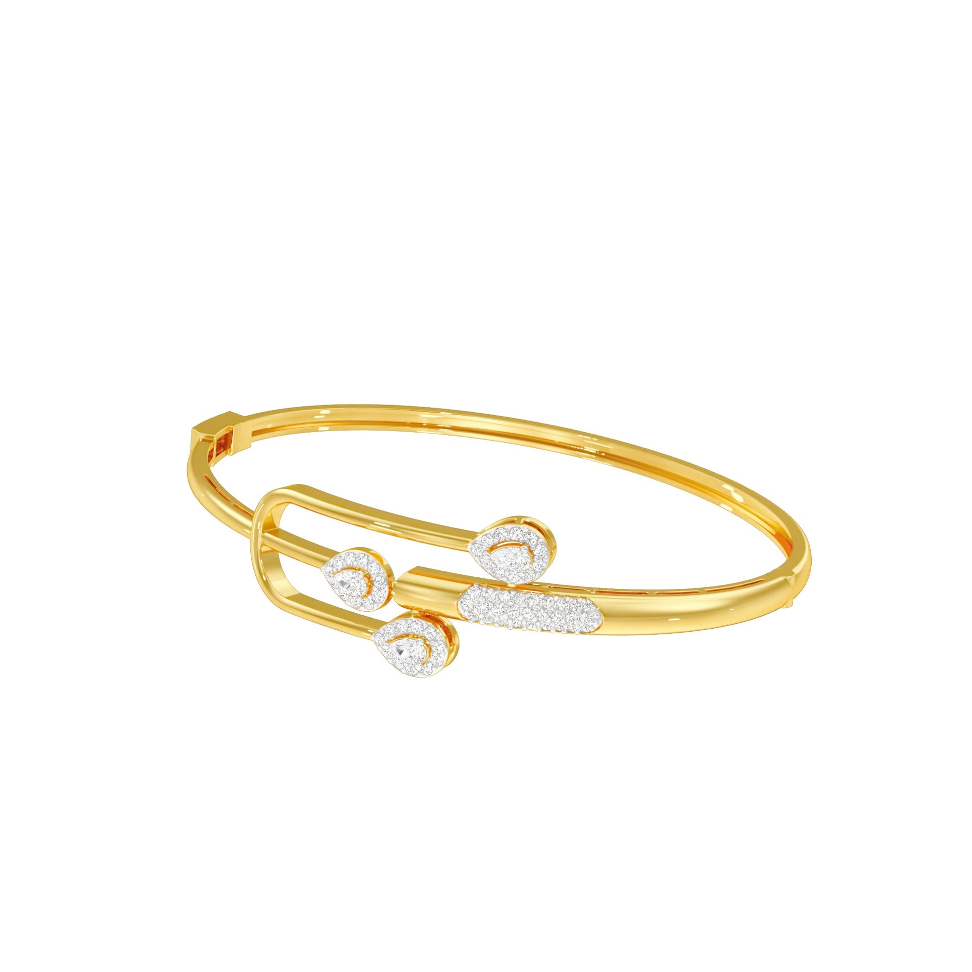 Vega In Bloom Diamond Kada Bracelet 18 KT / Yellow Gold