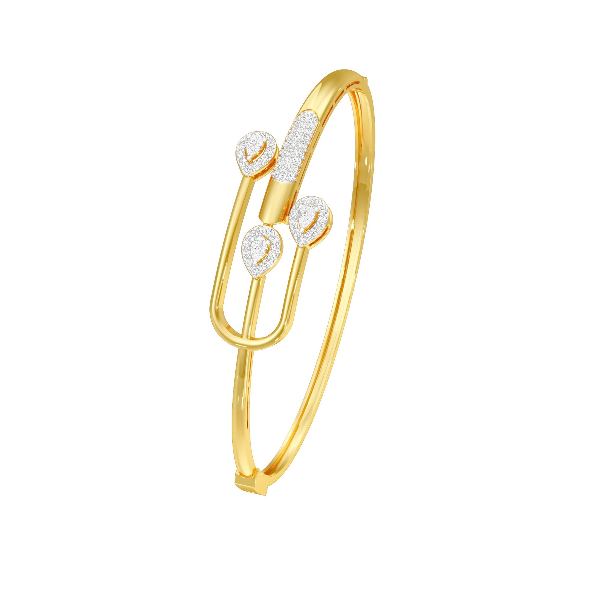 Vega In Bloom Diamond Kada Bracelet 18 KT / Yellow Gold