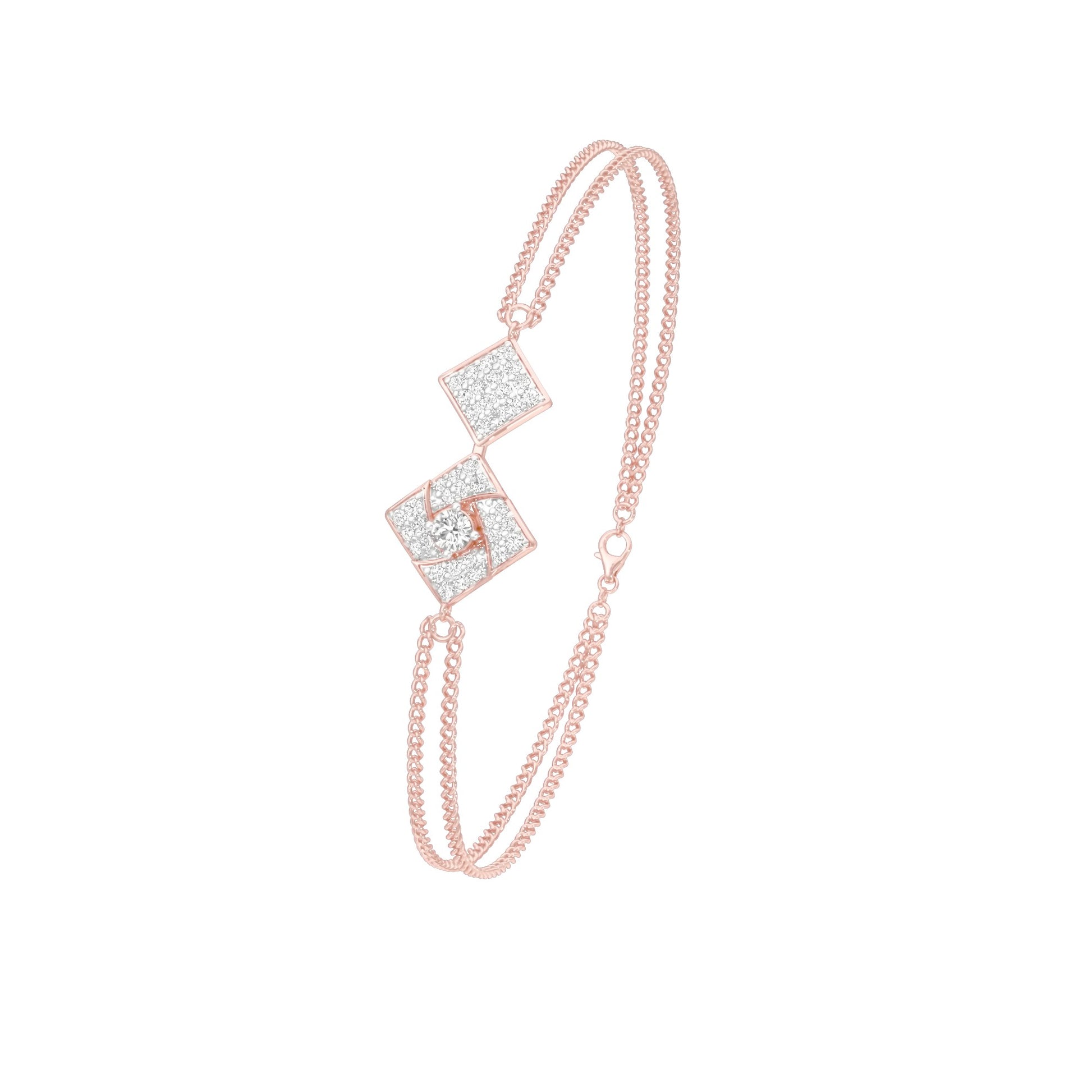 Jaali Filigree Diamond Chain Bracelet 18 KT / Rose Gold