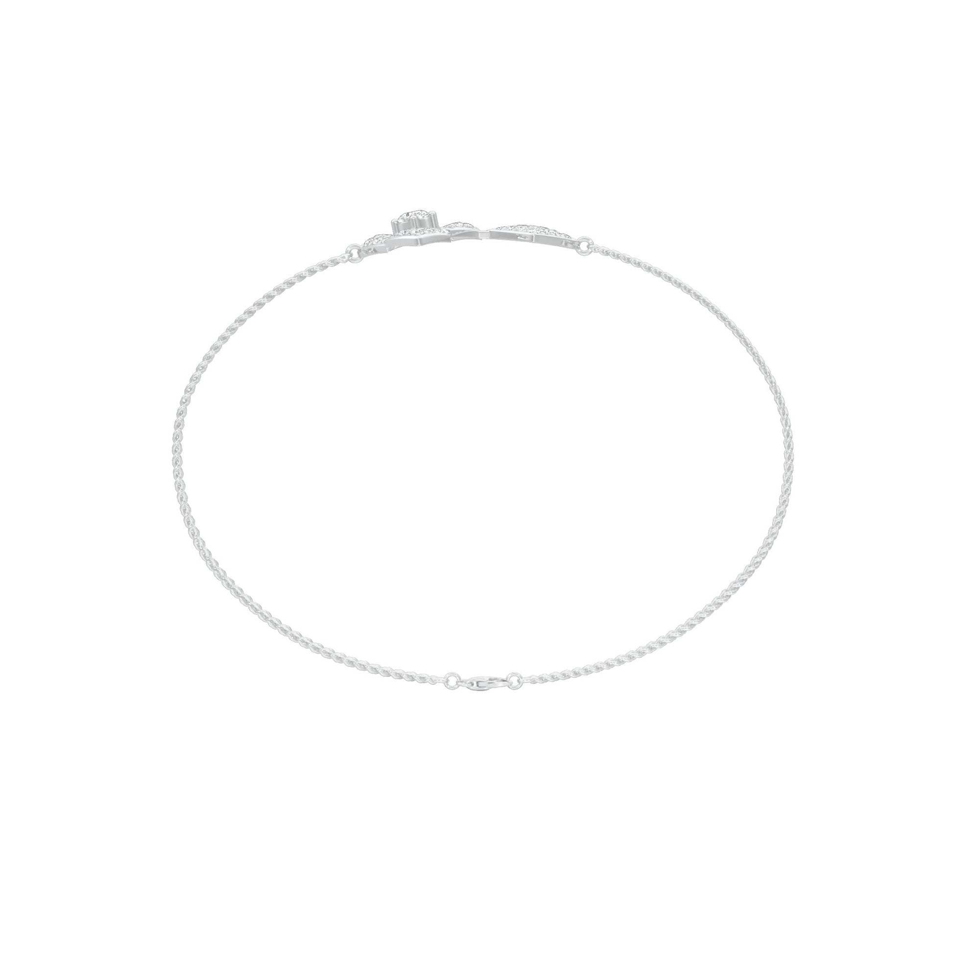 Jaali Filigree Diamond Chain Bracelet 18 KT / White Gold