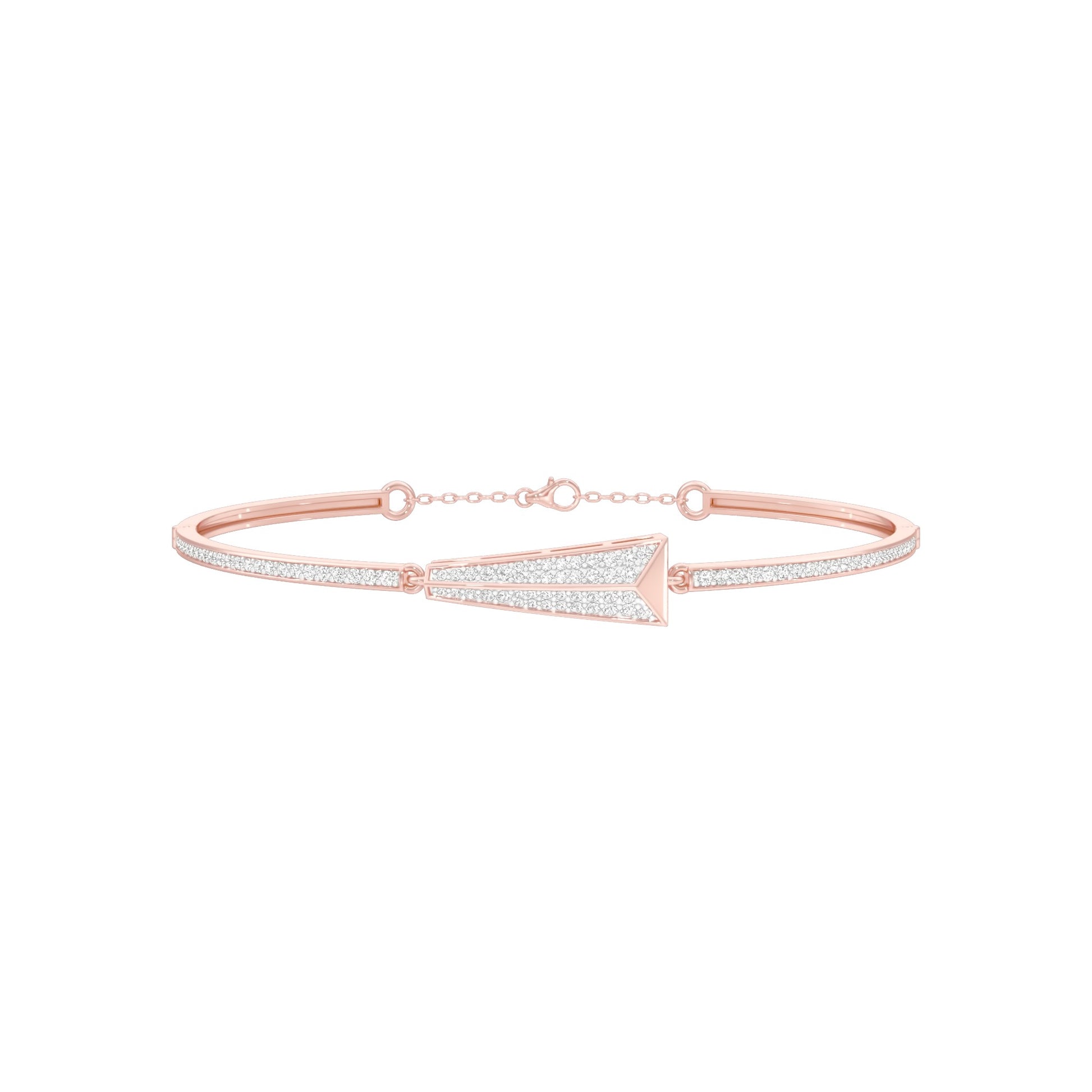 Glow Curve Diamond Kada Bracelet 18 KT / Rose Gold