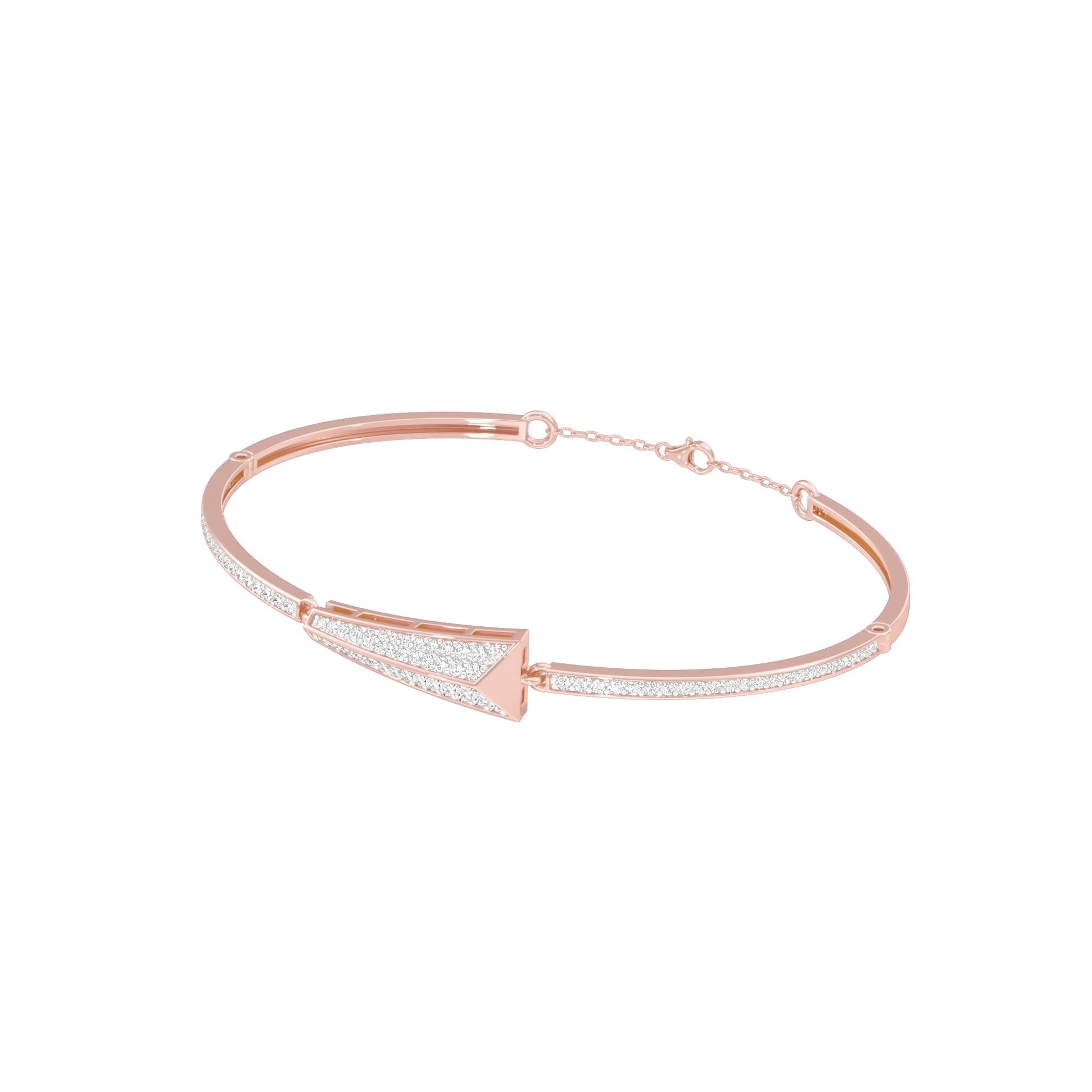 Glow Curve Diamond Kada Bracelet 18 KT / Rose Gold