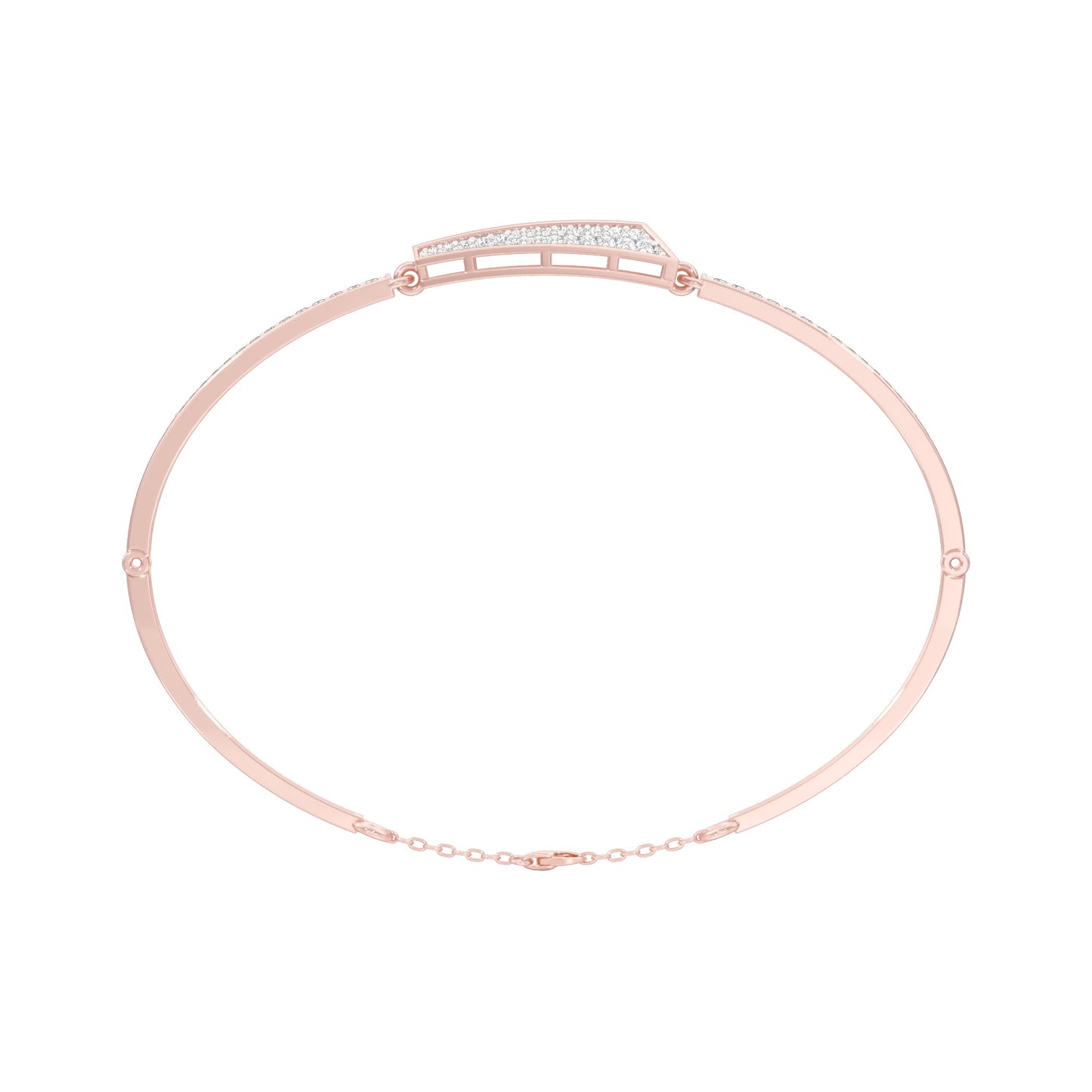 Glow Curve Diamond Kada Bracelet 18 KT / Rose Gold