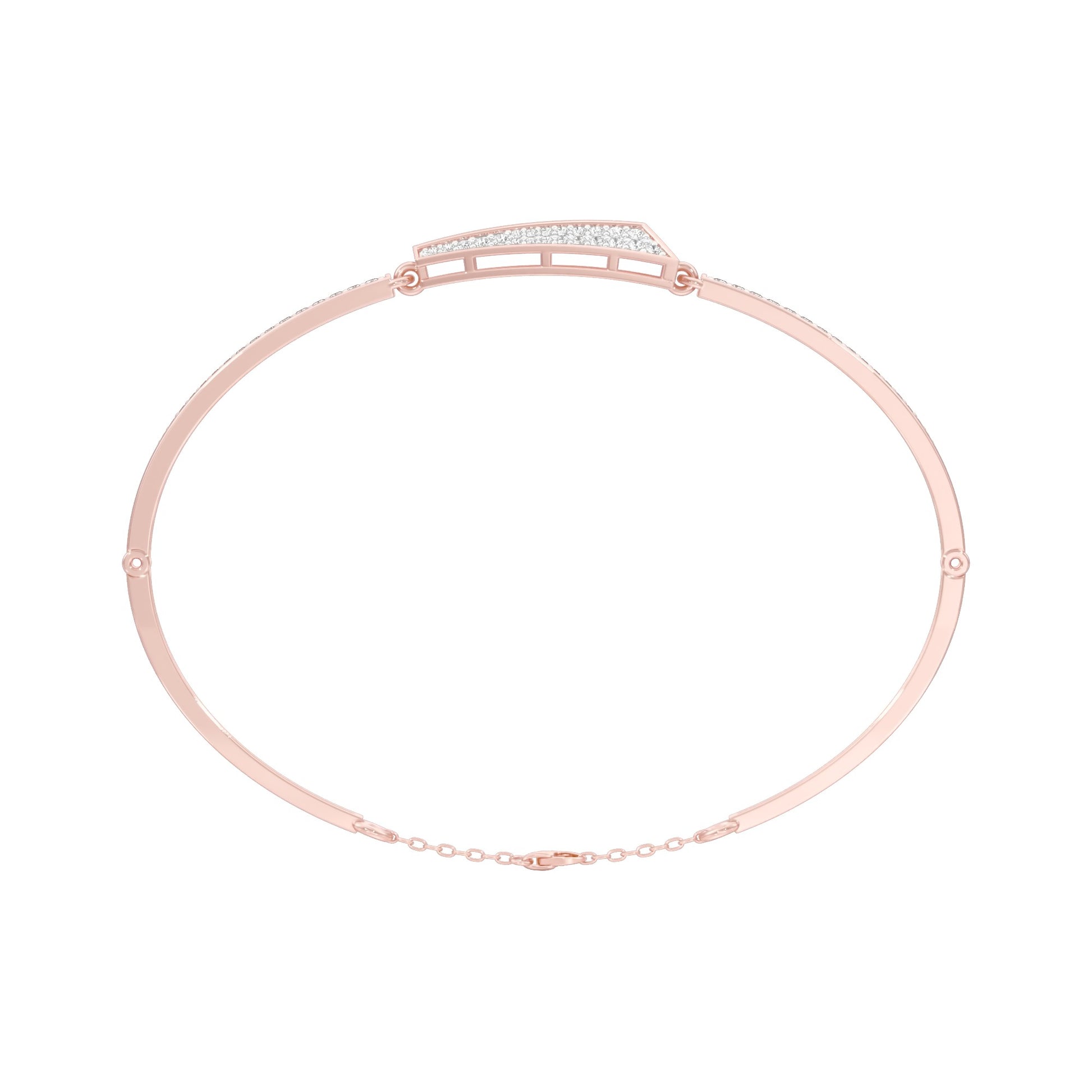 Glow Curve Diamond Kada Bracelet 18 KT / Rose Gold