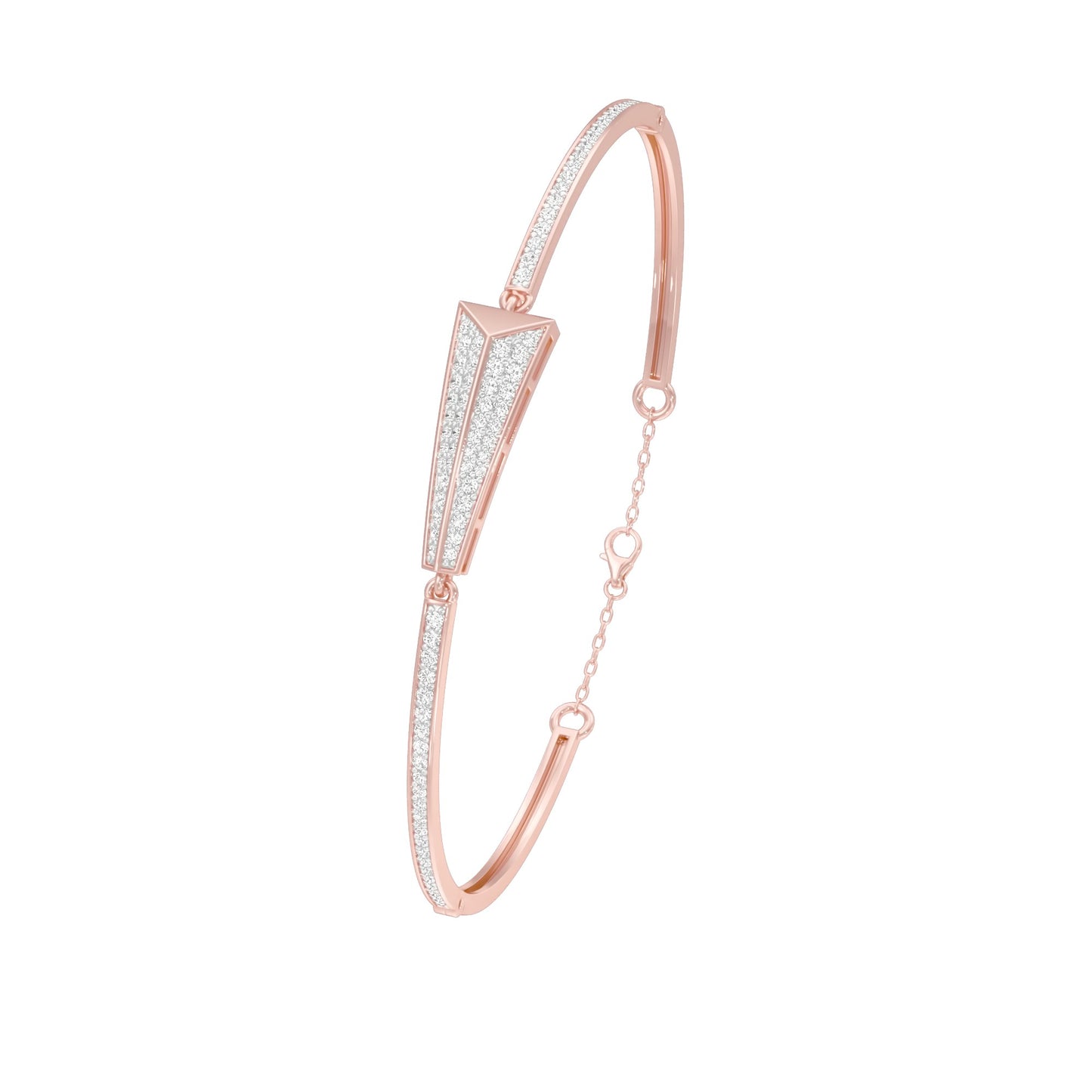 Glow Curve Diamond Kada Bracelet 18 KT / Rose Gold