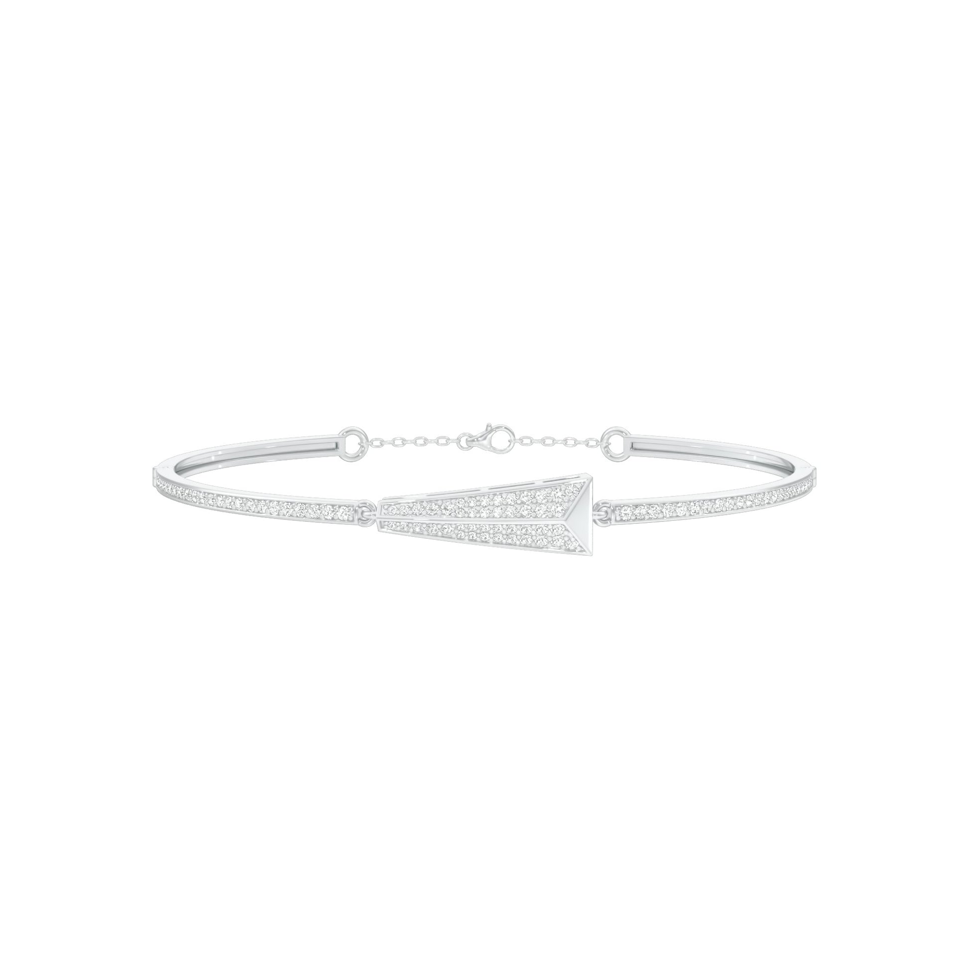Glow Curve Diamond Kada Bracelet 18 KT / White Gold