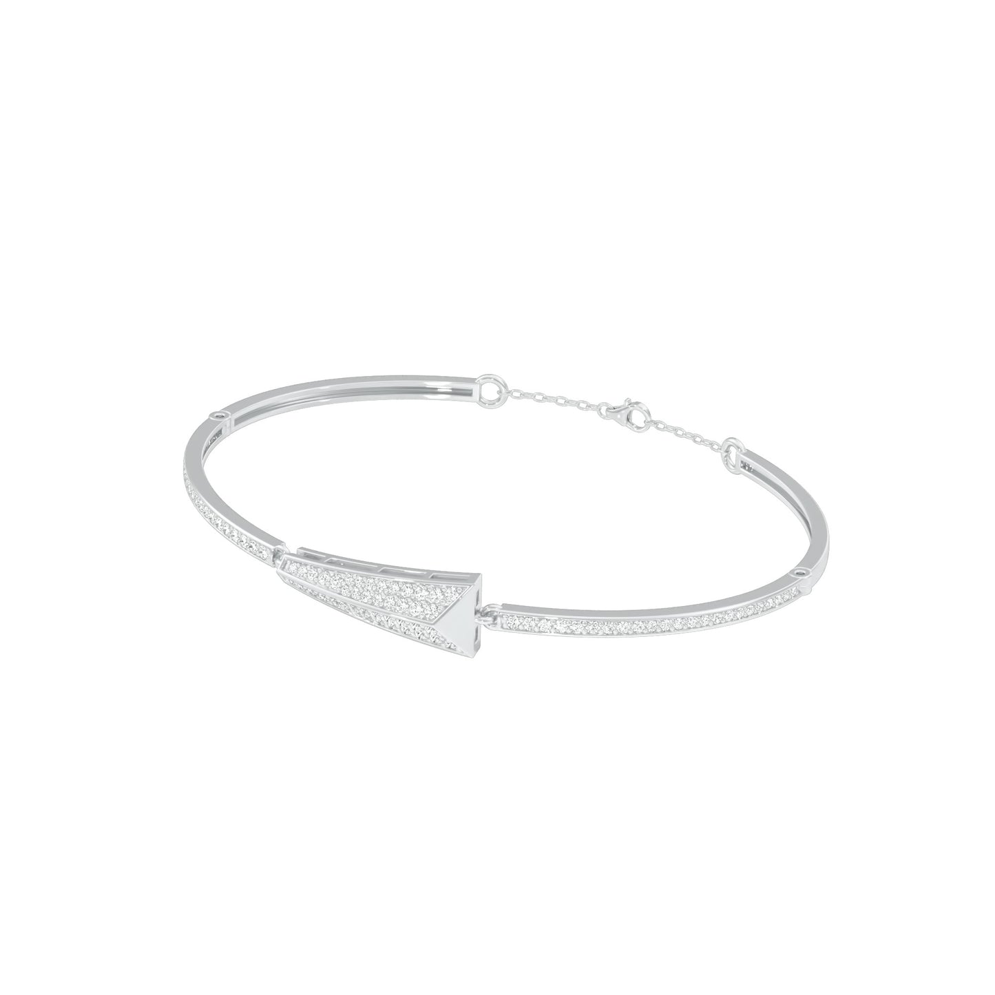 Glow Curve Diamond Kada Bracelet 18 KT / White Gold