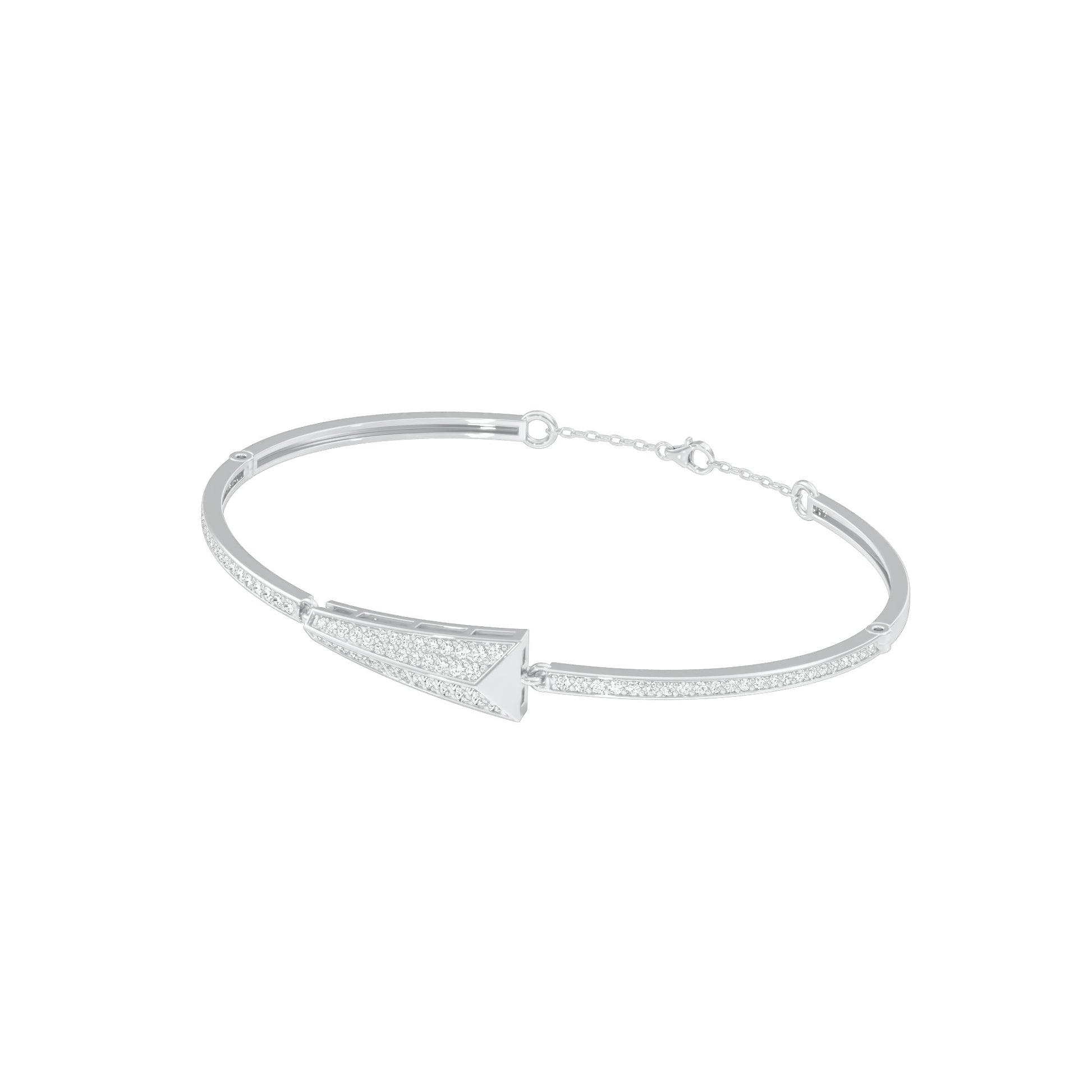 Glow Curve Diamond Kada Bracelet 18 KT / White Gold