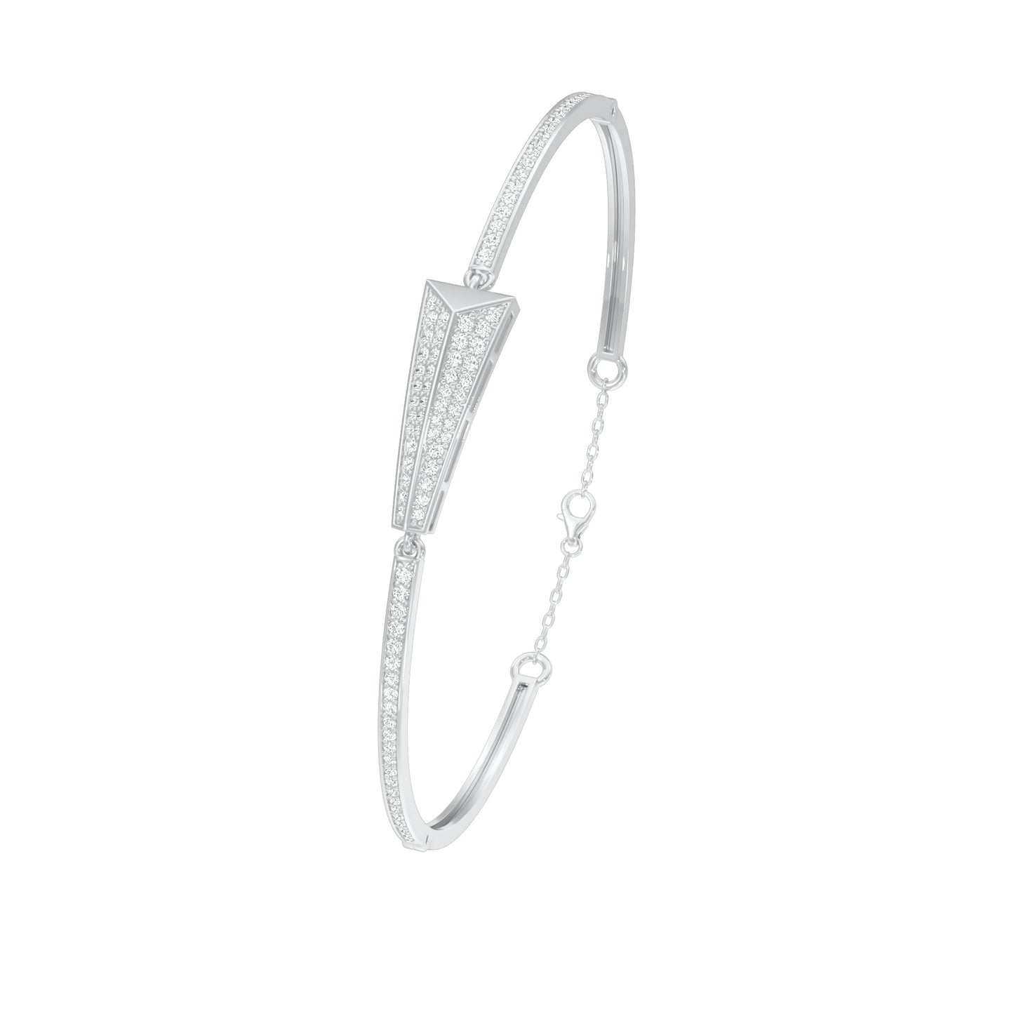 Glow Curve Diamond Kada Bracelet 18 KT / White Gold
