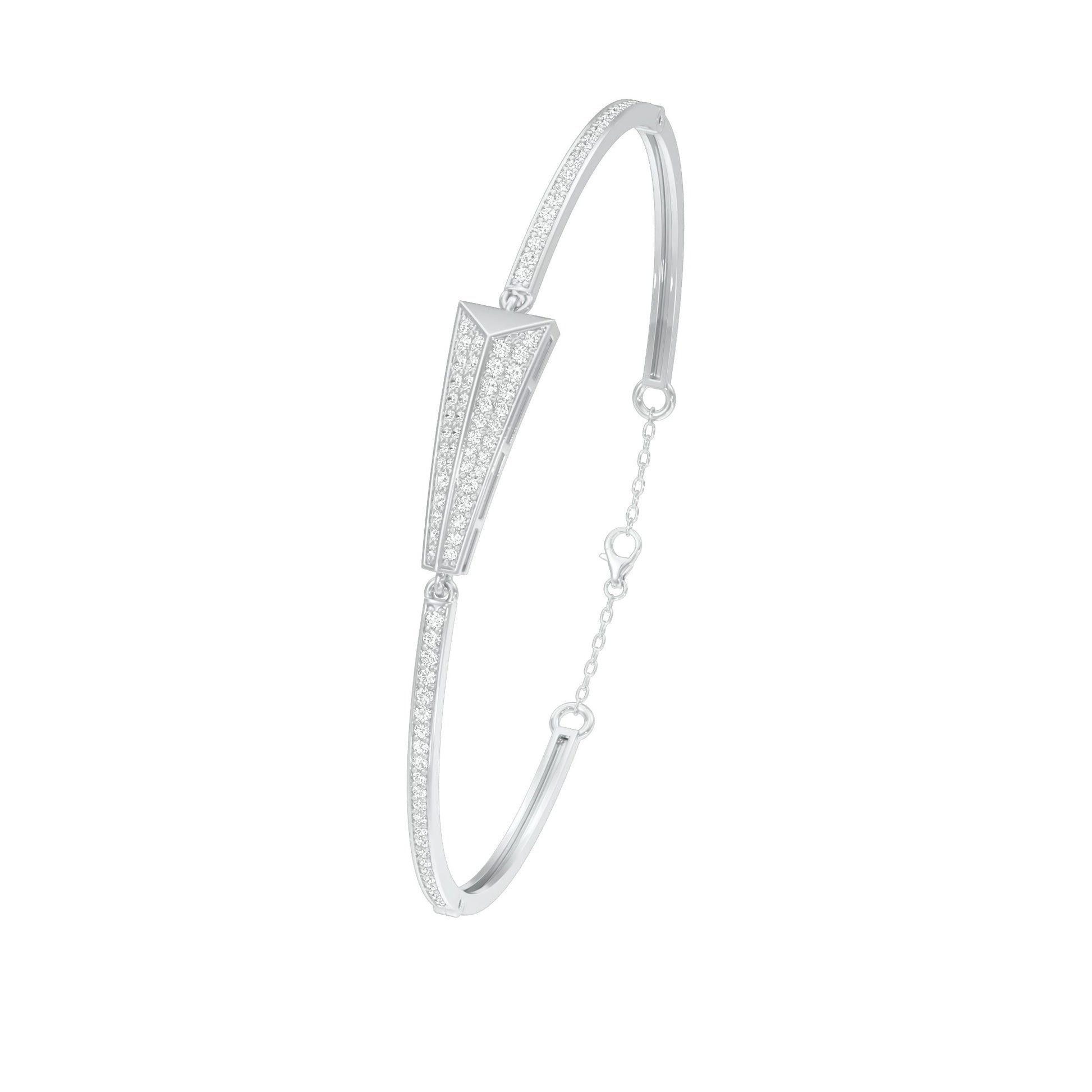 Glow Curve Diamond Kada Bracelet 18 KT / White Gold