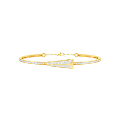 Glow Curve Diamond Kada Bracelet 18 KT / Yellow Gold