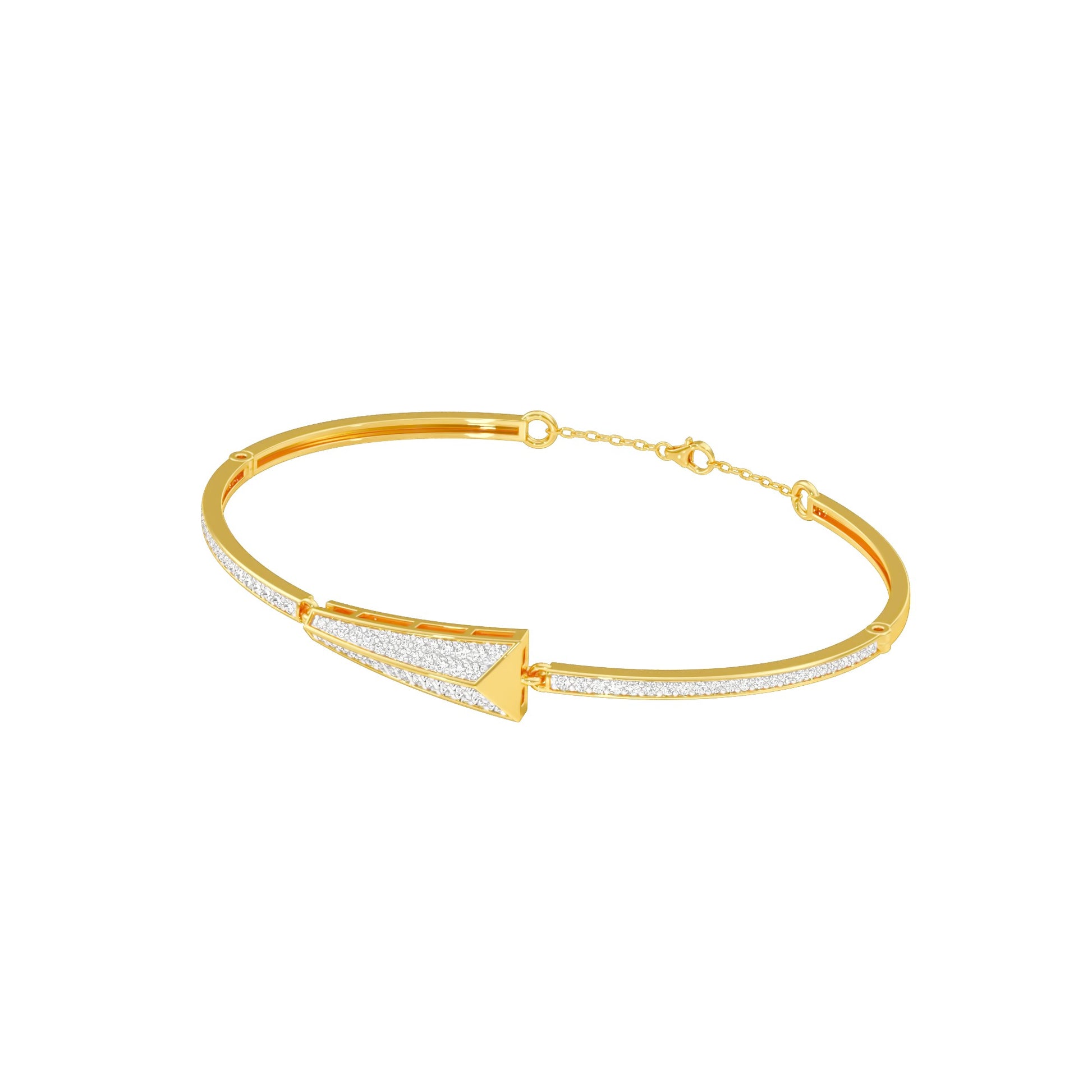 Glow Curve Diamond Kada Bracelet 18 KT / Yellow Gold