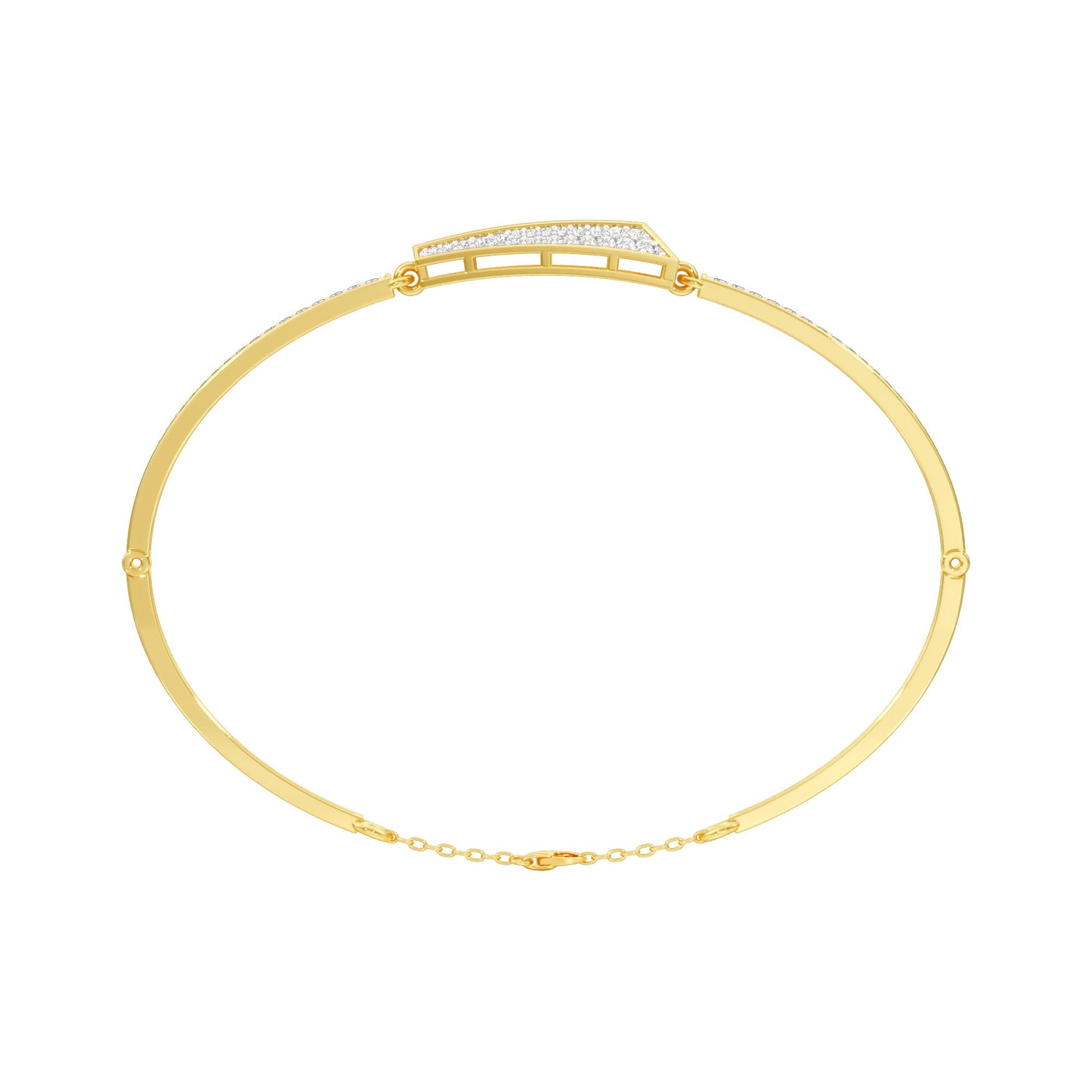Glow Curve Diamond Kada Bracelet 18 KT / Yellow Gold