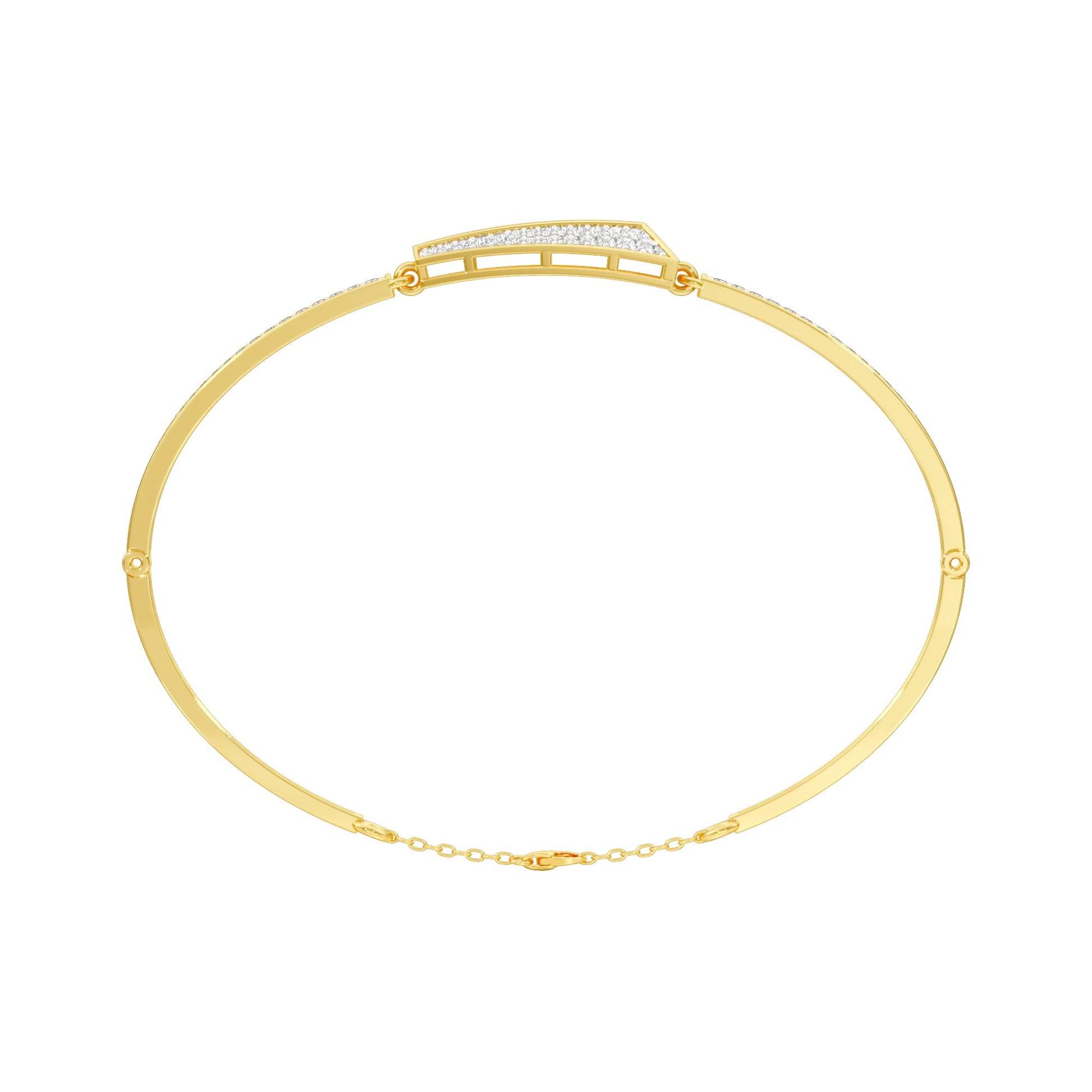 Glow Curve Diamond Kada Bracelet 18 KT / Yellow Gold