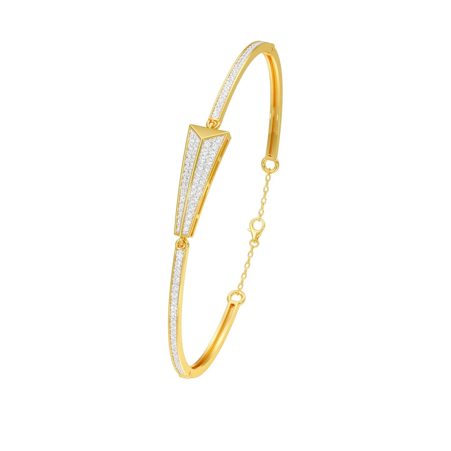 Glow Curve Diamond Kada Bracelet 18 KT / Yellow Gold
