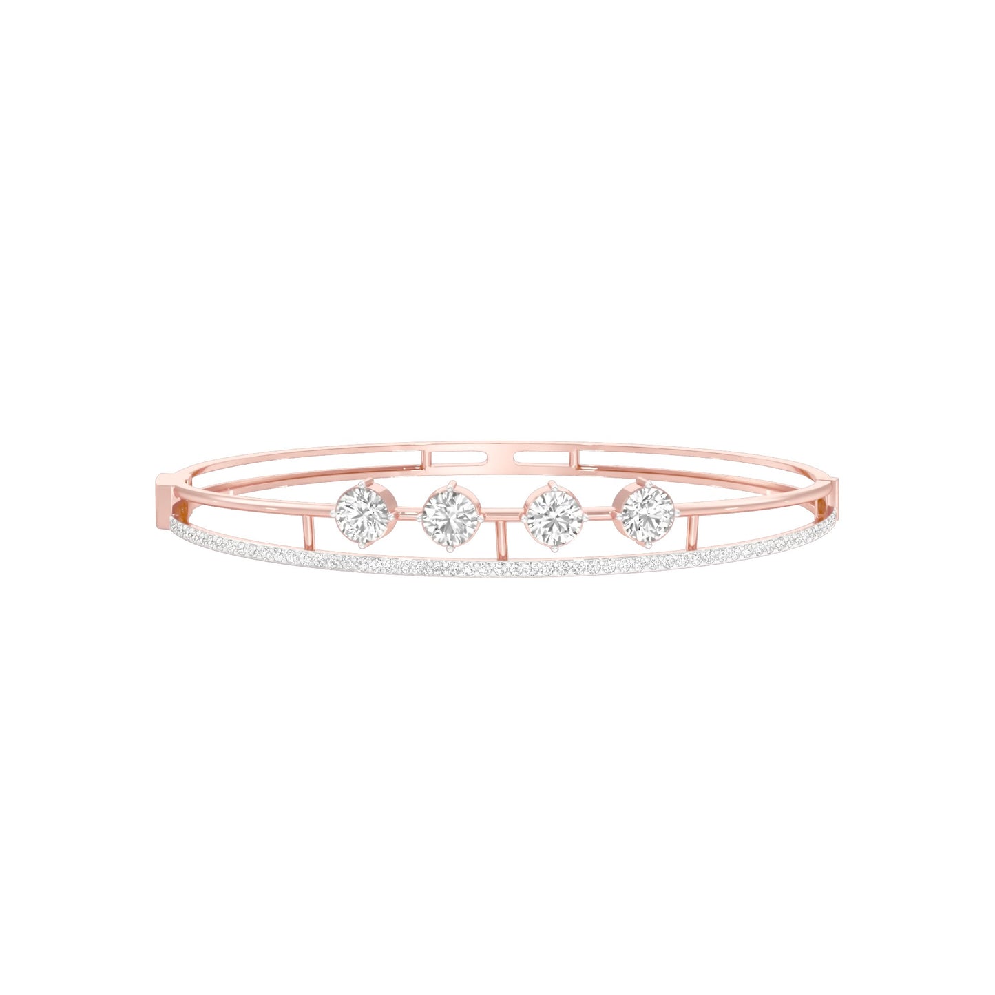 Layered in Light Diamond Kada Bracelet 18 KT / Rose Gold