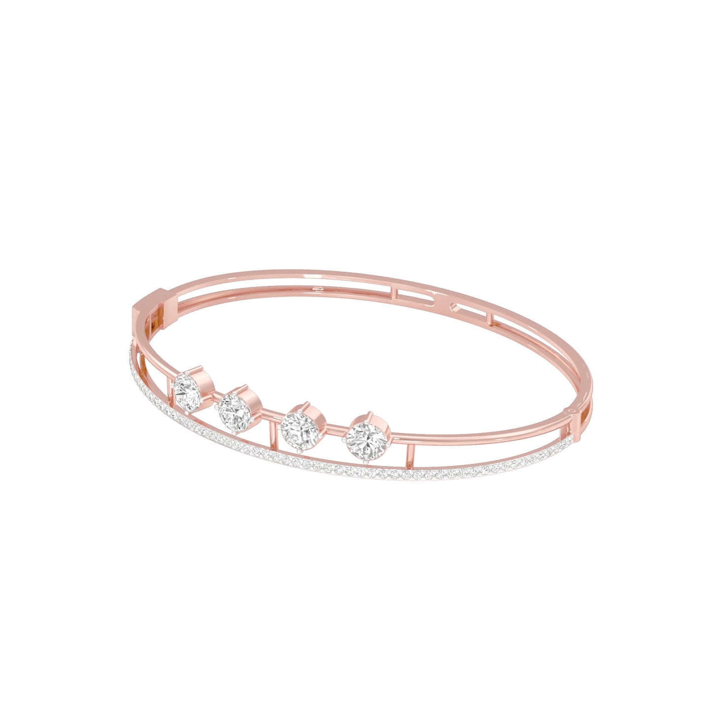 Layered in Light Diamond Kada Bracelet 18 KT / Rose Gold