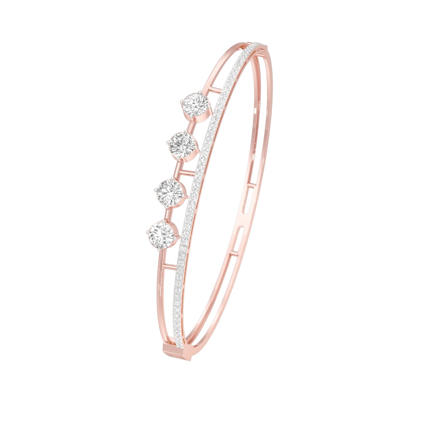 Layered in Light Diamond Kada Bracelet 18 KT / Rose Gold