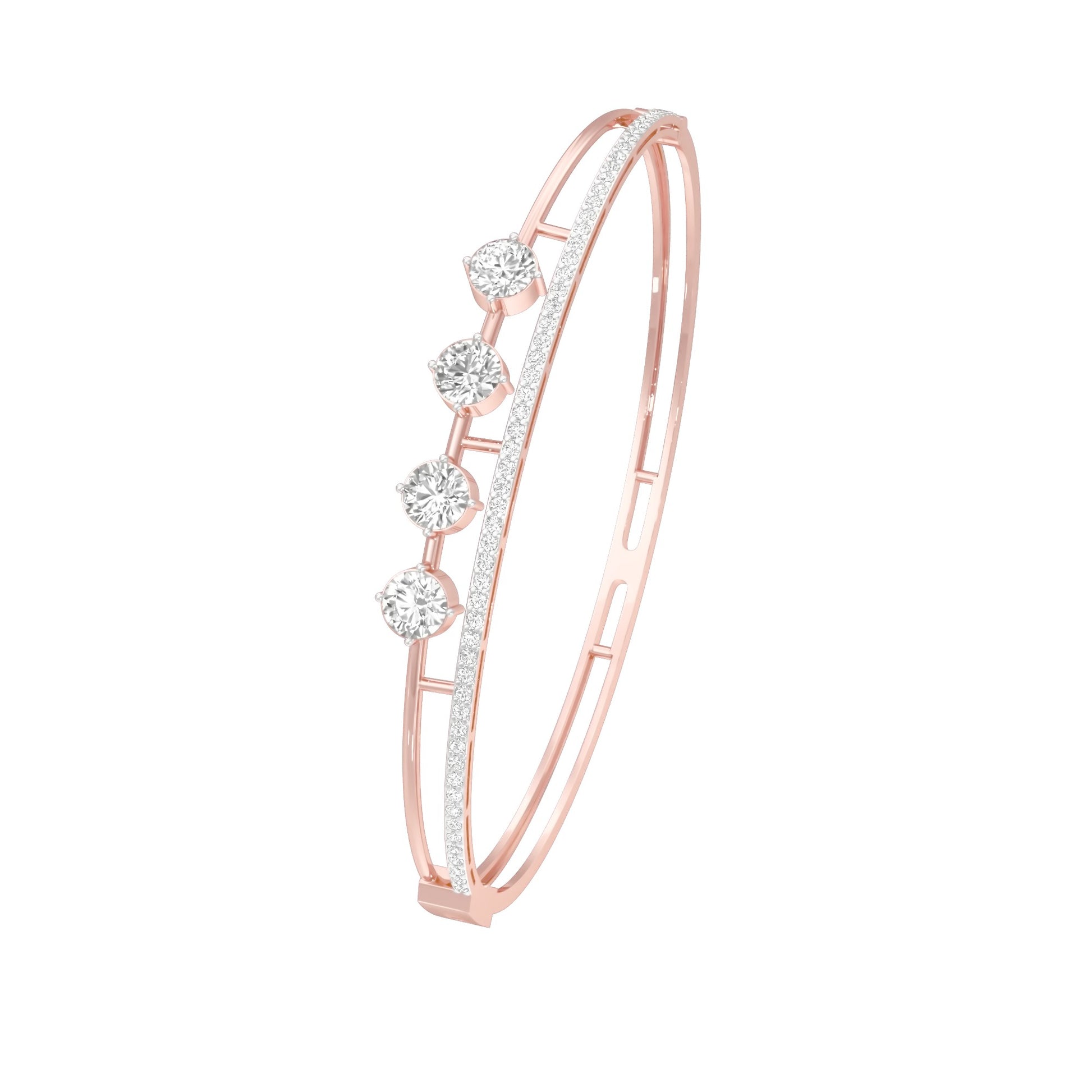 Layered in Light Diamond Kada Bracelet 18 KT / Rose Gold