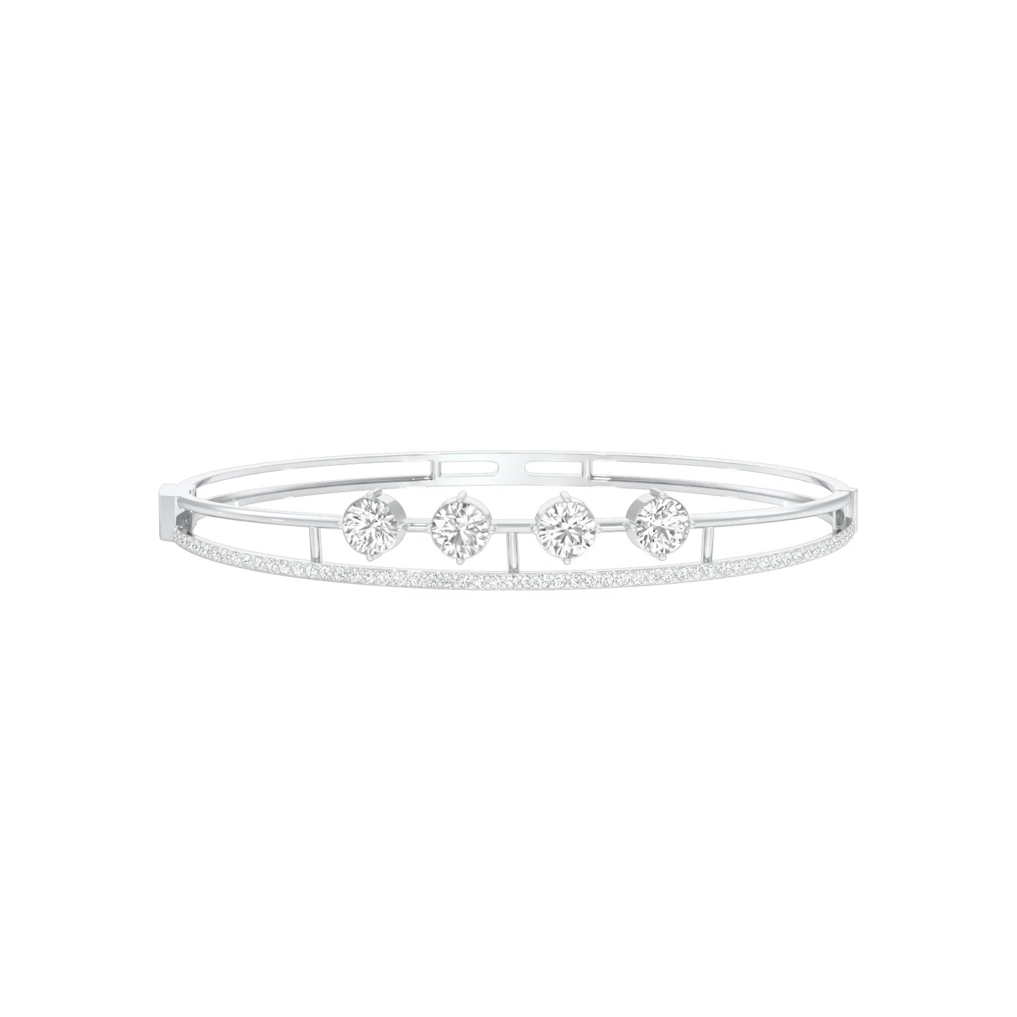 Layered in Light Diamond Kada Bracelet 18 KT / White Gold