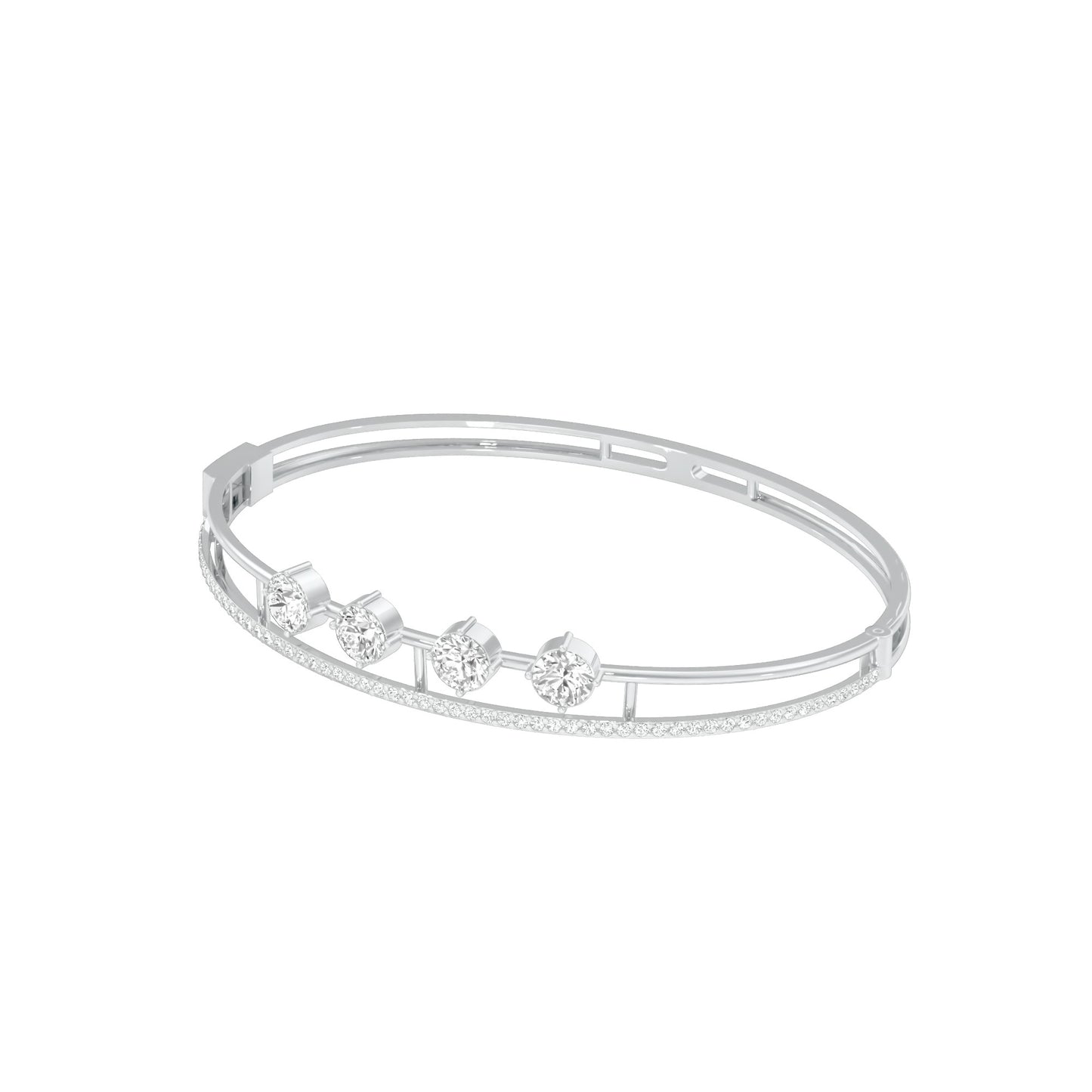 Layered in Light Diamond Kada Bracelet 18 KT / White Gold