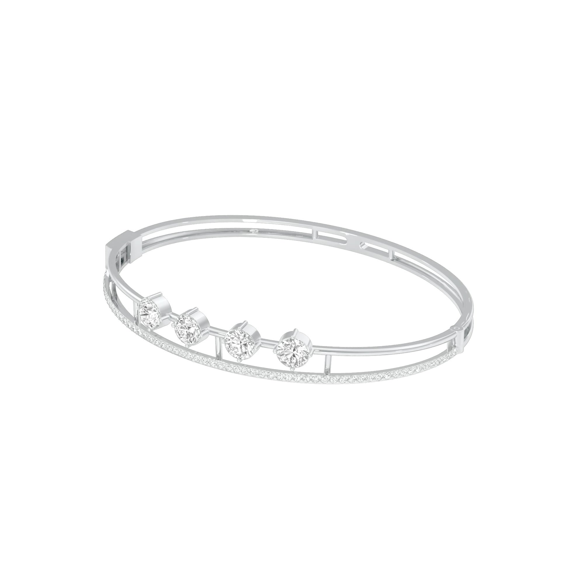 Layered in Light Diamond Kada Bracelet 18 KT / White Gold