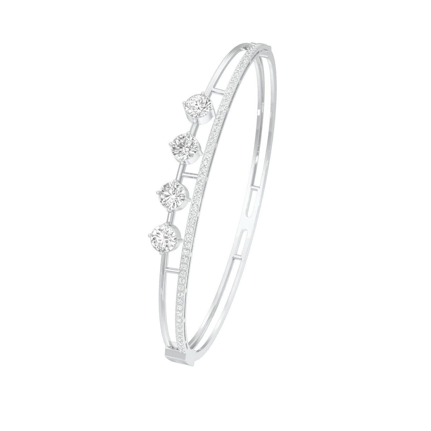 Layered in Light Diamond Kada Bracelet 18 KT / White Gold