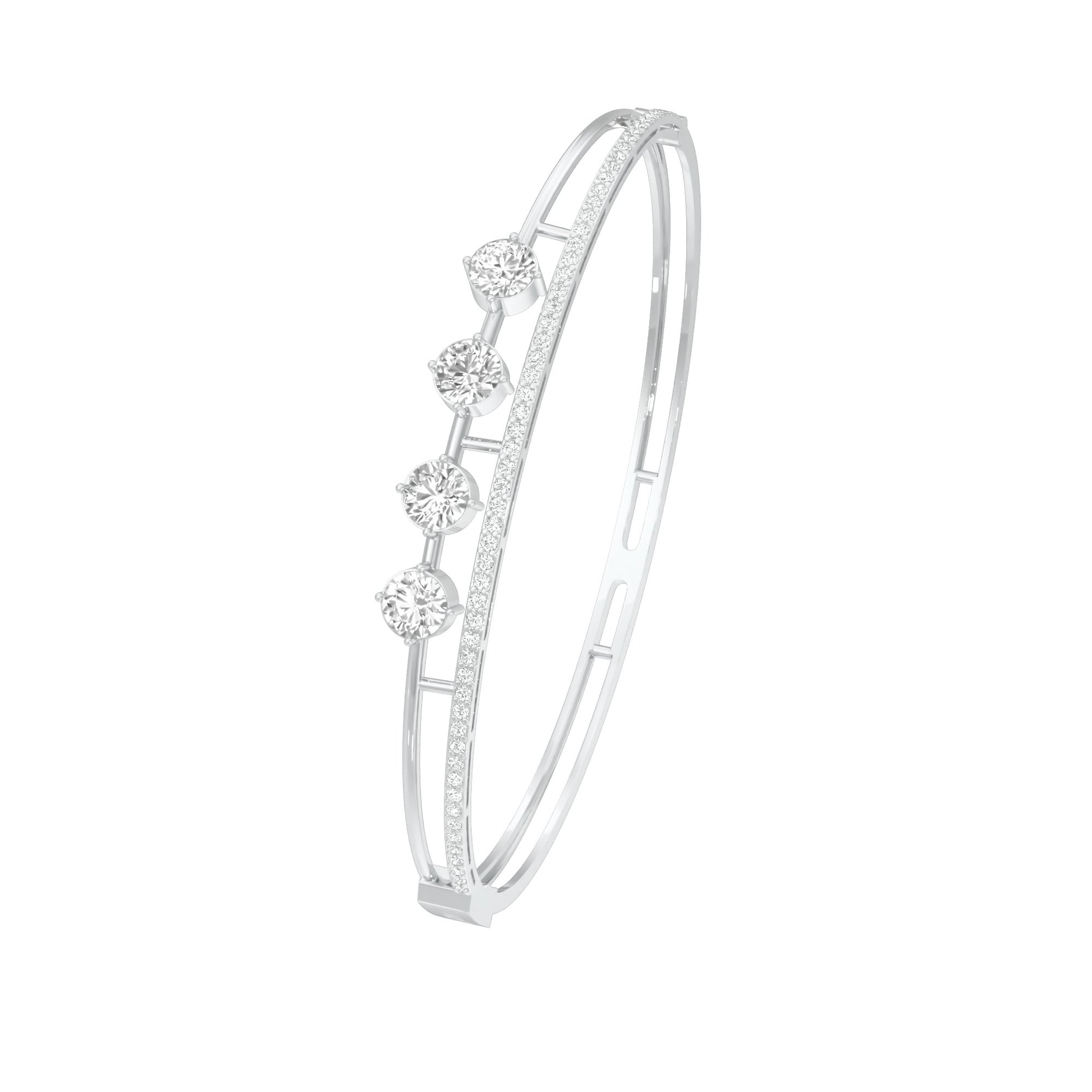 Layered in Light Diamond Kada Bracelet 18 KT / White Gold
