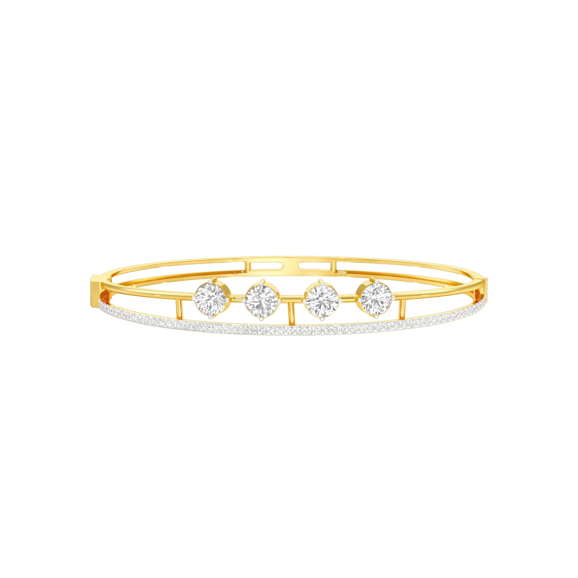 Layered in Light Diamond Kada Bracelet 18 KT / Yellow Gold