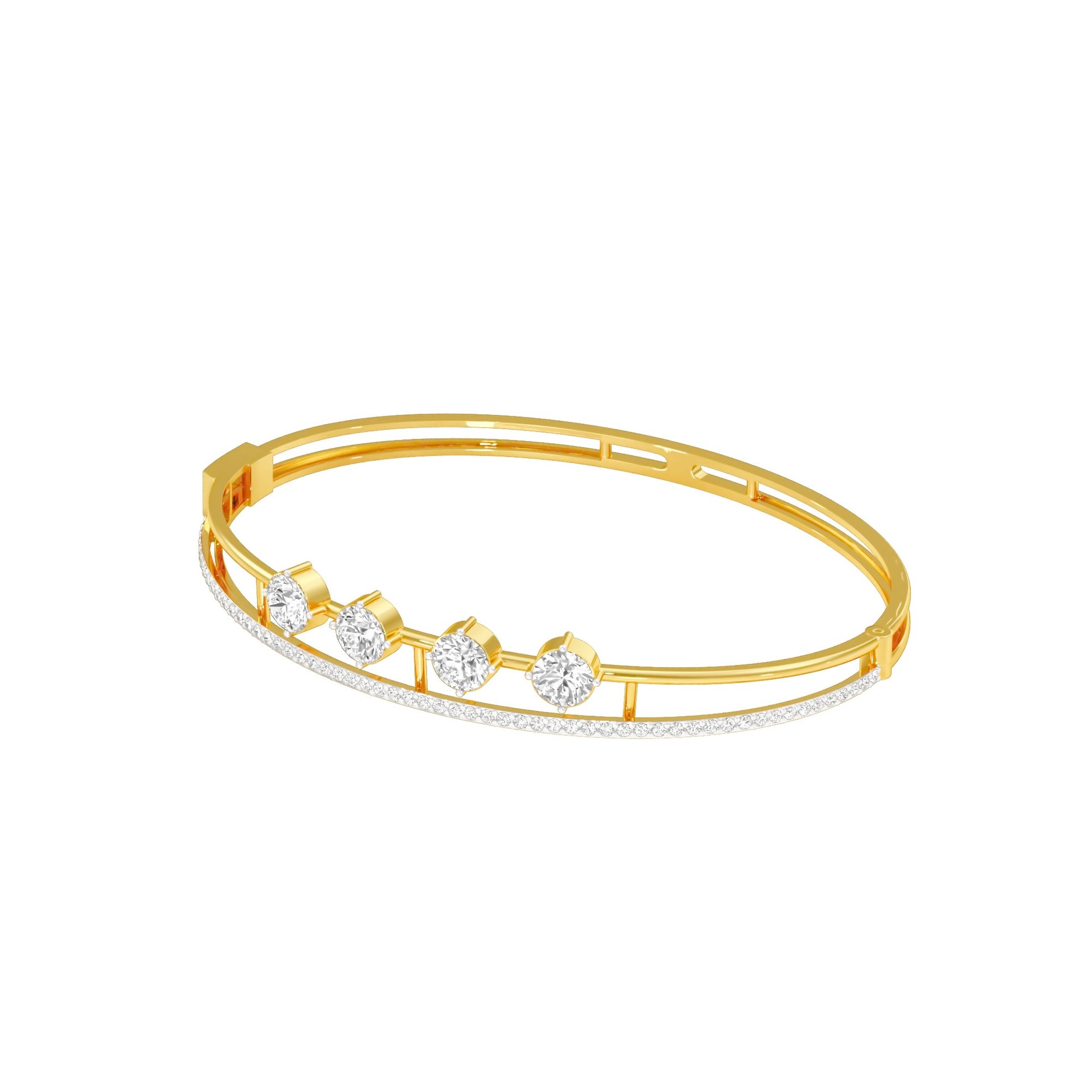 Layered in Light Diamond Kada Bracelet 18 KT / Yellow Gold