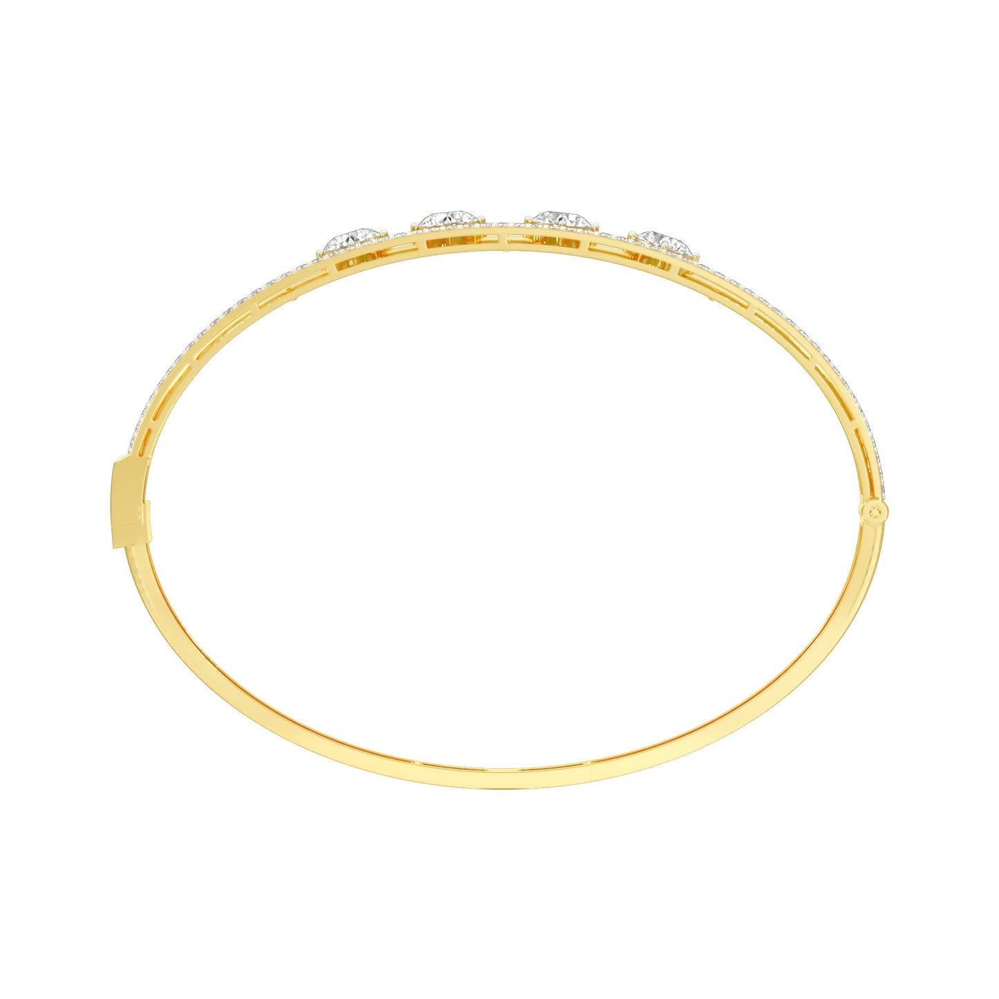 Layered in Light Diamond Kada Bracelet 18 KT / Yellow Gold