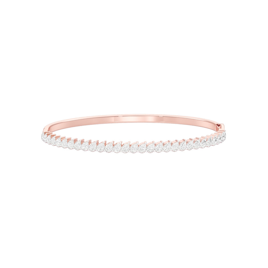 Lined in Light Diamond Kada Bracelet 18 KT / Rose Gold