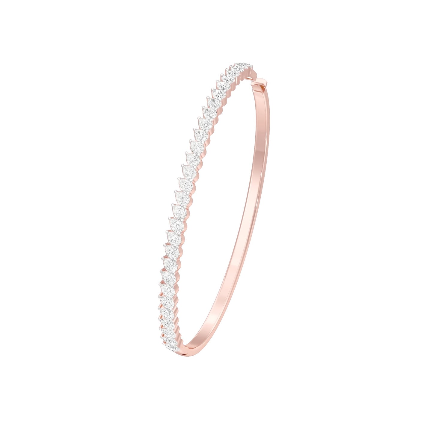 Lined in Light Diamond Kada Bracelet 18 KT / Rose Gold