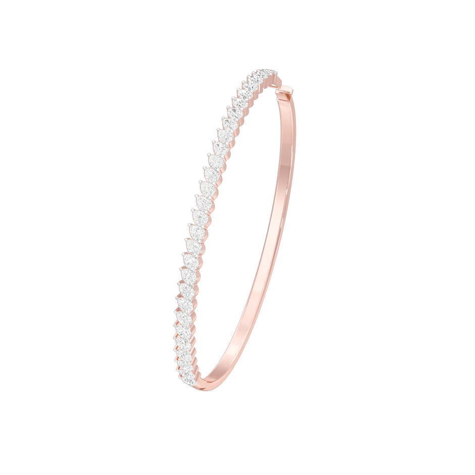 Lined in Light Diamond Kada Bracelet 18 KT / Rose Gold