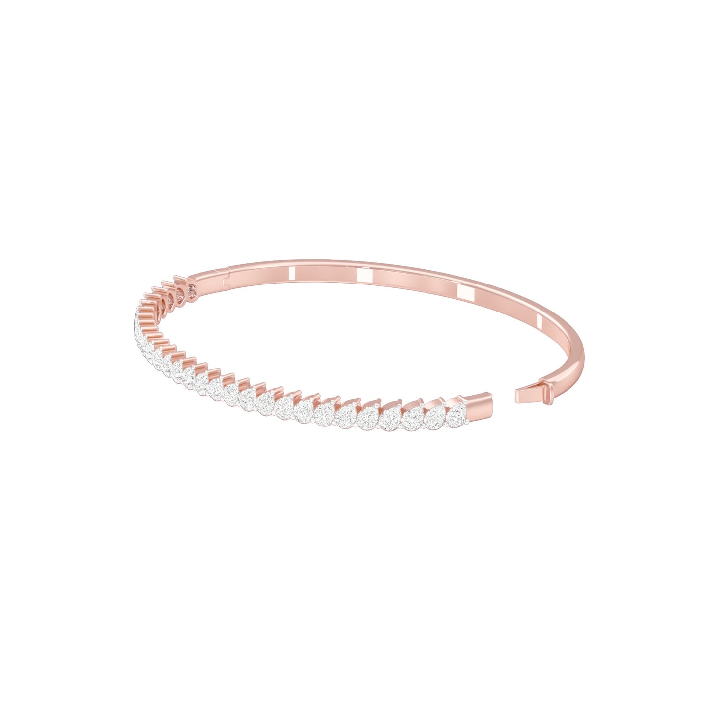 Lined in Light Diamond Kada Bracelet 18 KT / Rose Gold