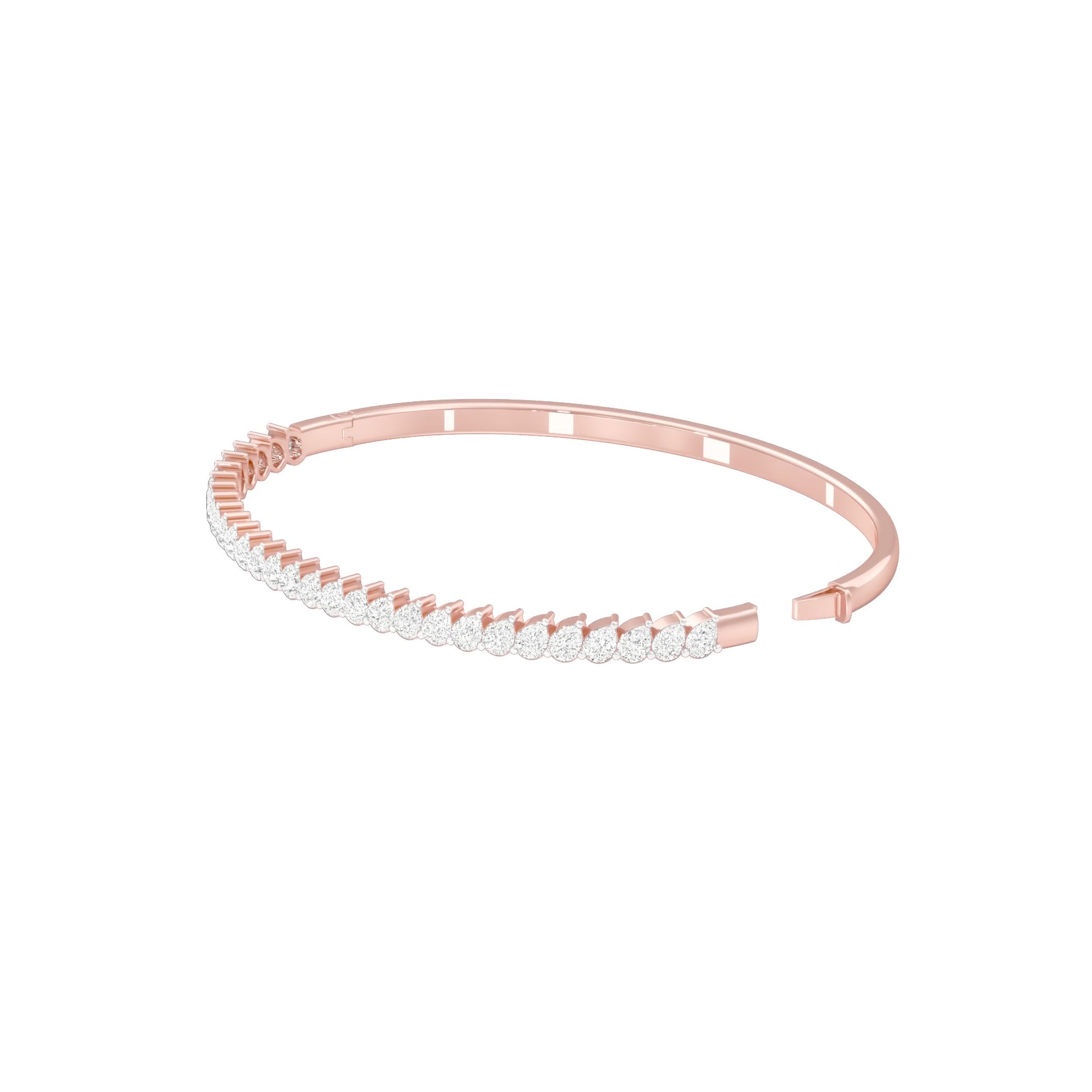 Lined in Light Diamond Kada Bracelet 18 KT / Rose Gold