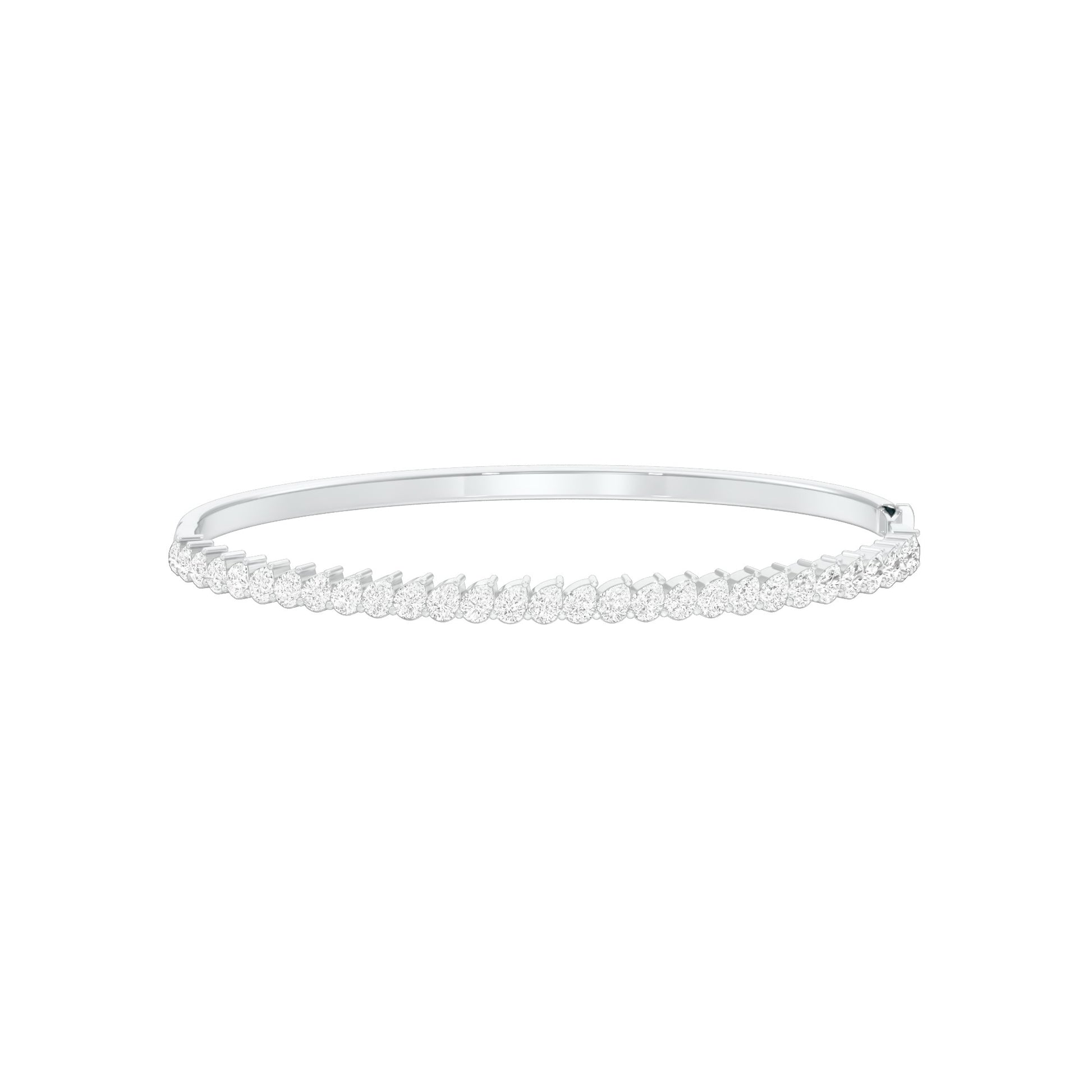 Lined in Light Diamond Kada Bracelet 18 KT / White Gold
