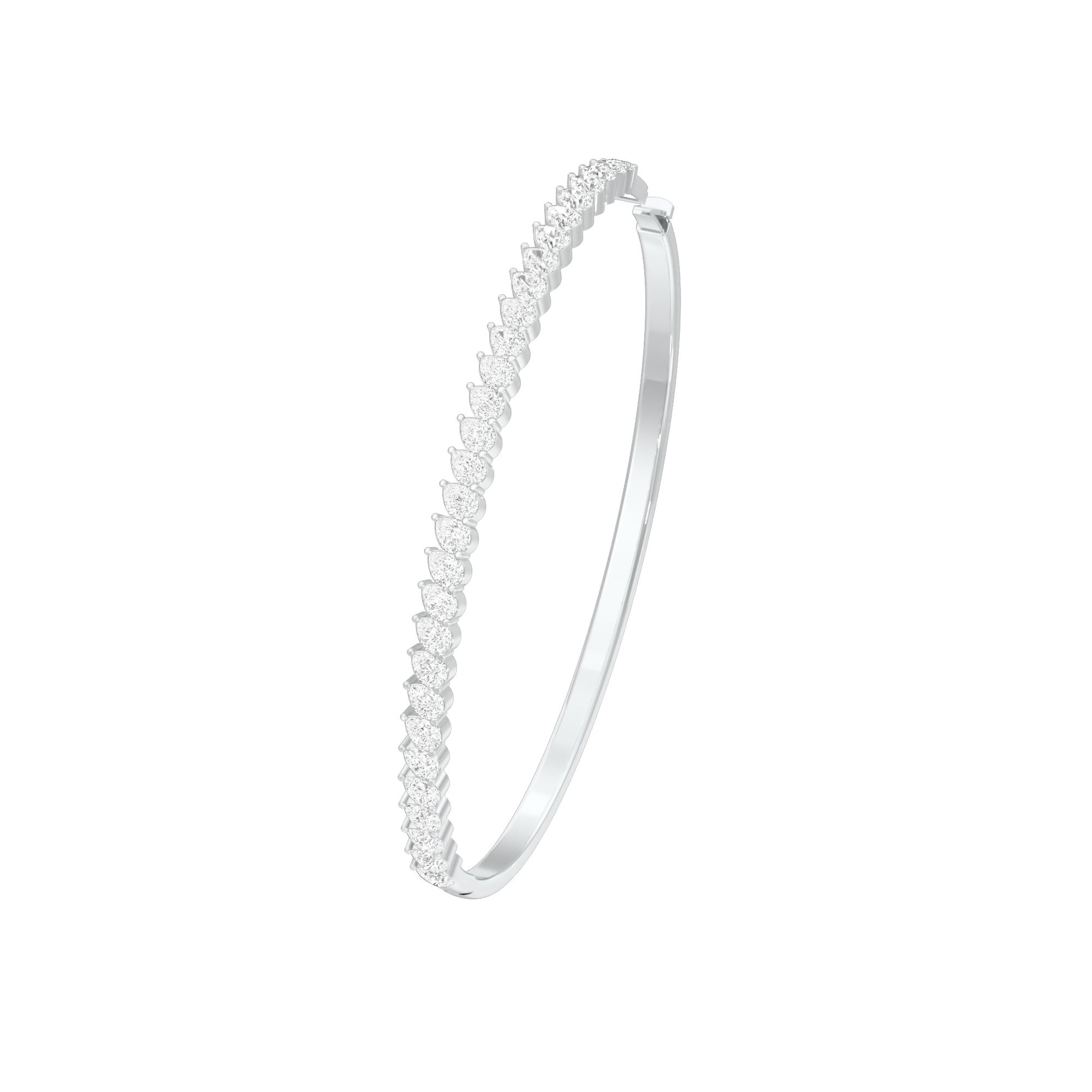 Lined in Light Diamond Kada Bracelet 18 KT / White Gold