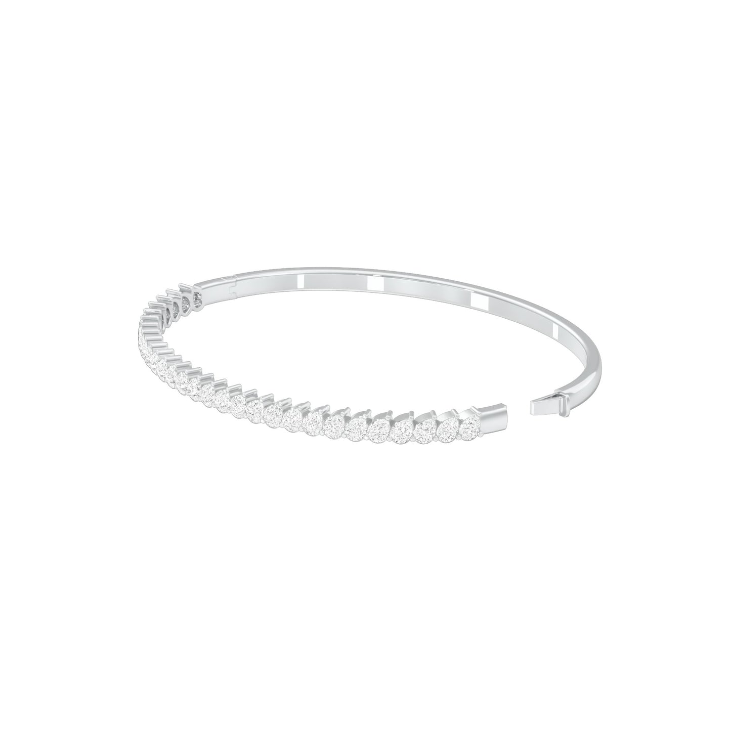 Lined in Light Diamond Kada Bracelet 18 KT / White Gold