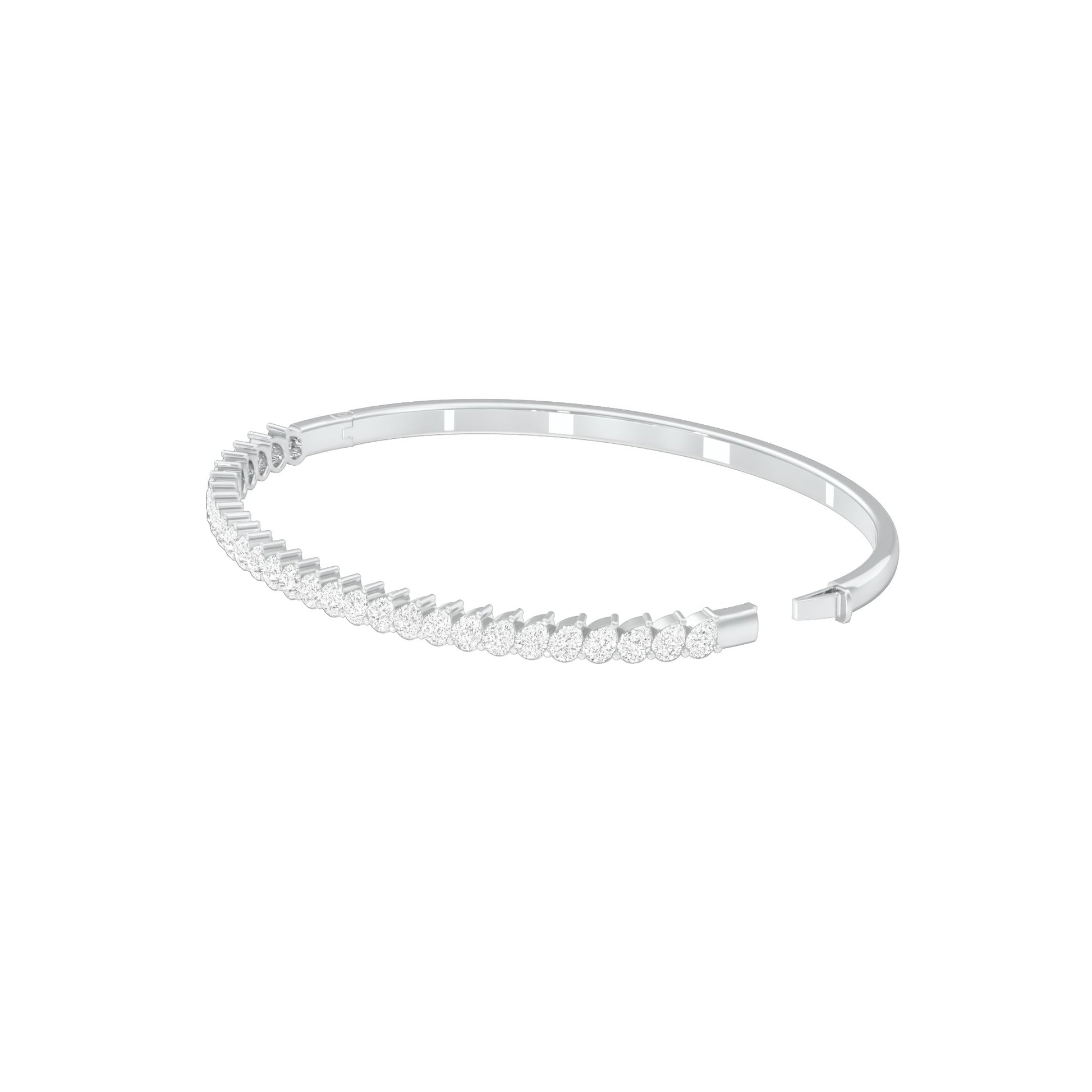 Lined in Light Diamond Kada Bracelet 18 KT / White Gold