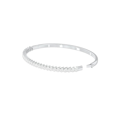 Lined in Light Diamond Kada Bracelet 18 KT / White Gold