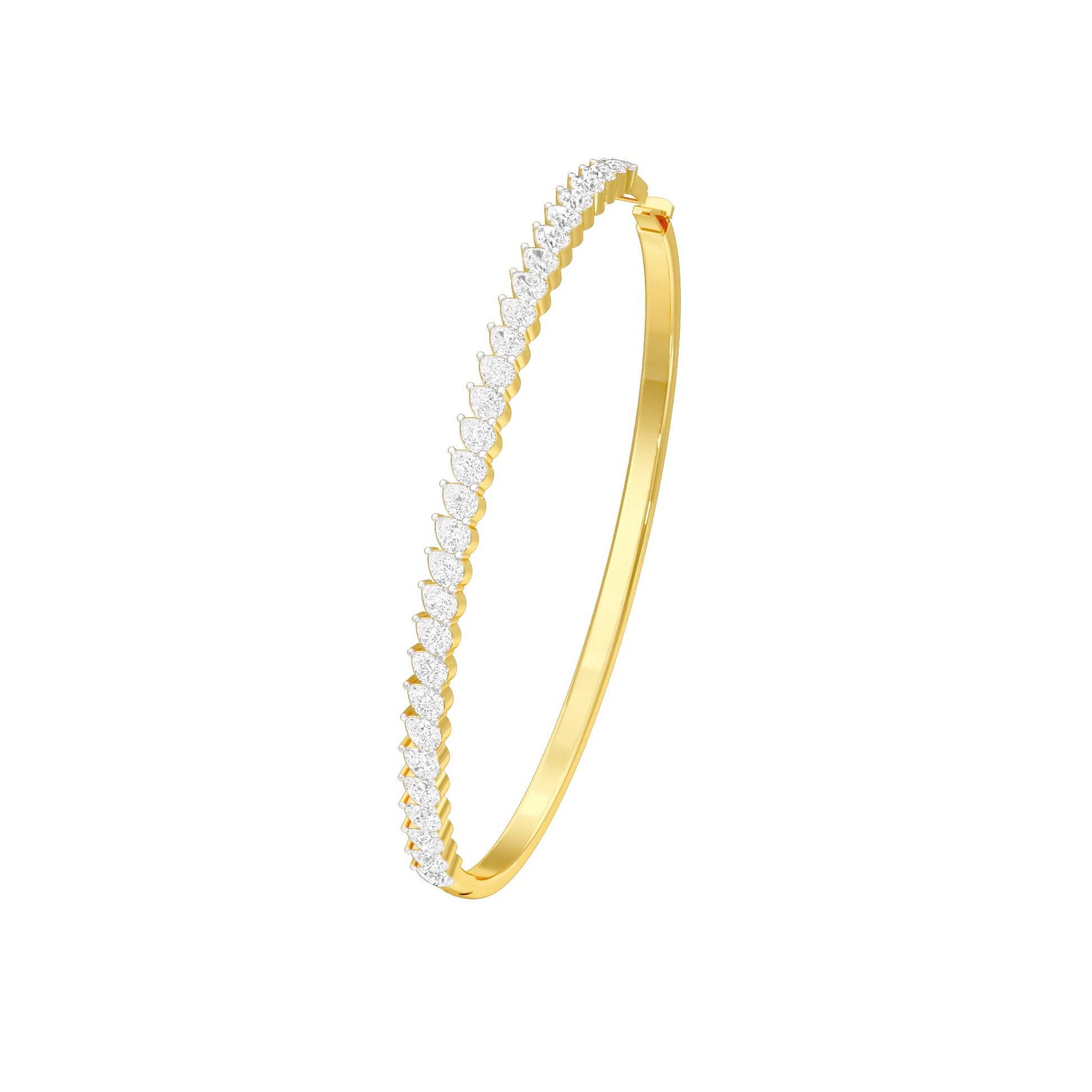 Lined in Light Diamond Kada Bracelet 18 KT / Yellow Gold