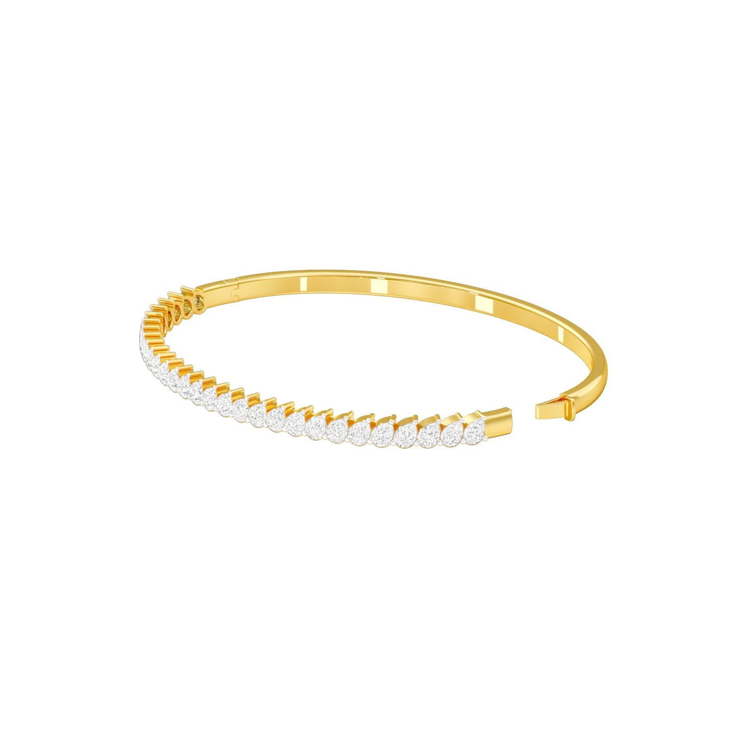 Lined in Light Diamond Kada Bracelet 18 KT / Yellow Gold