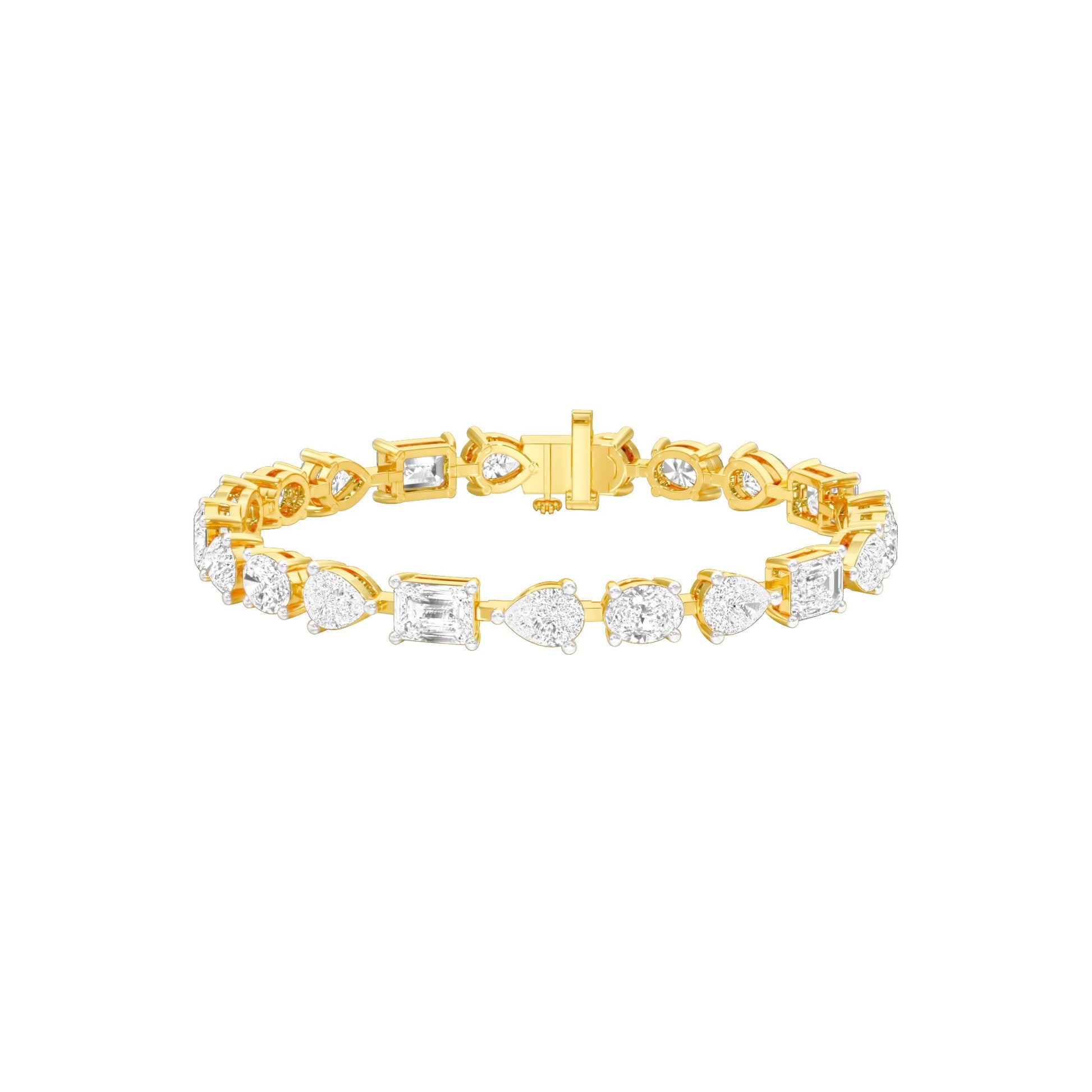 Follow No Rule Diamond Tennis Bracelet 18 KT / Yellow Gold