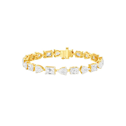 Follow No Rule Diamond Tennis Bracelet 18 KT / Yellow Gold