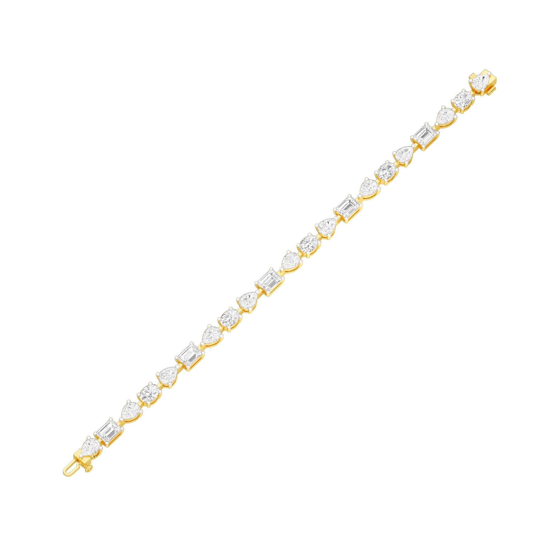 Follow No Rule Diamond Tennis Bracelet 18 KT / Yellow Gold